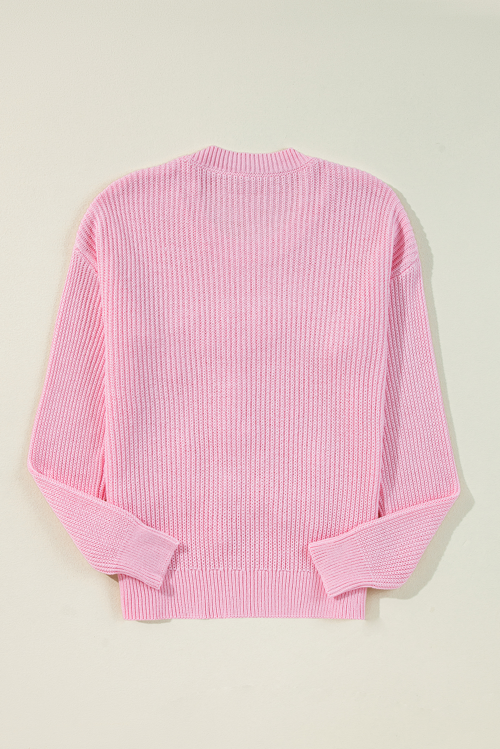 Pink Merry & Bright Pop Up Letter Waffle Knit Sweater - loveforevers
