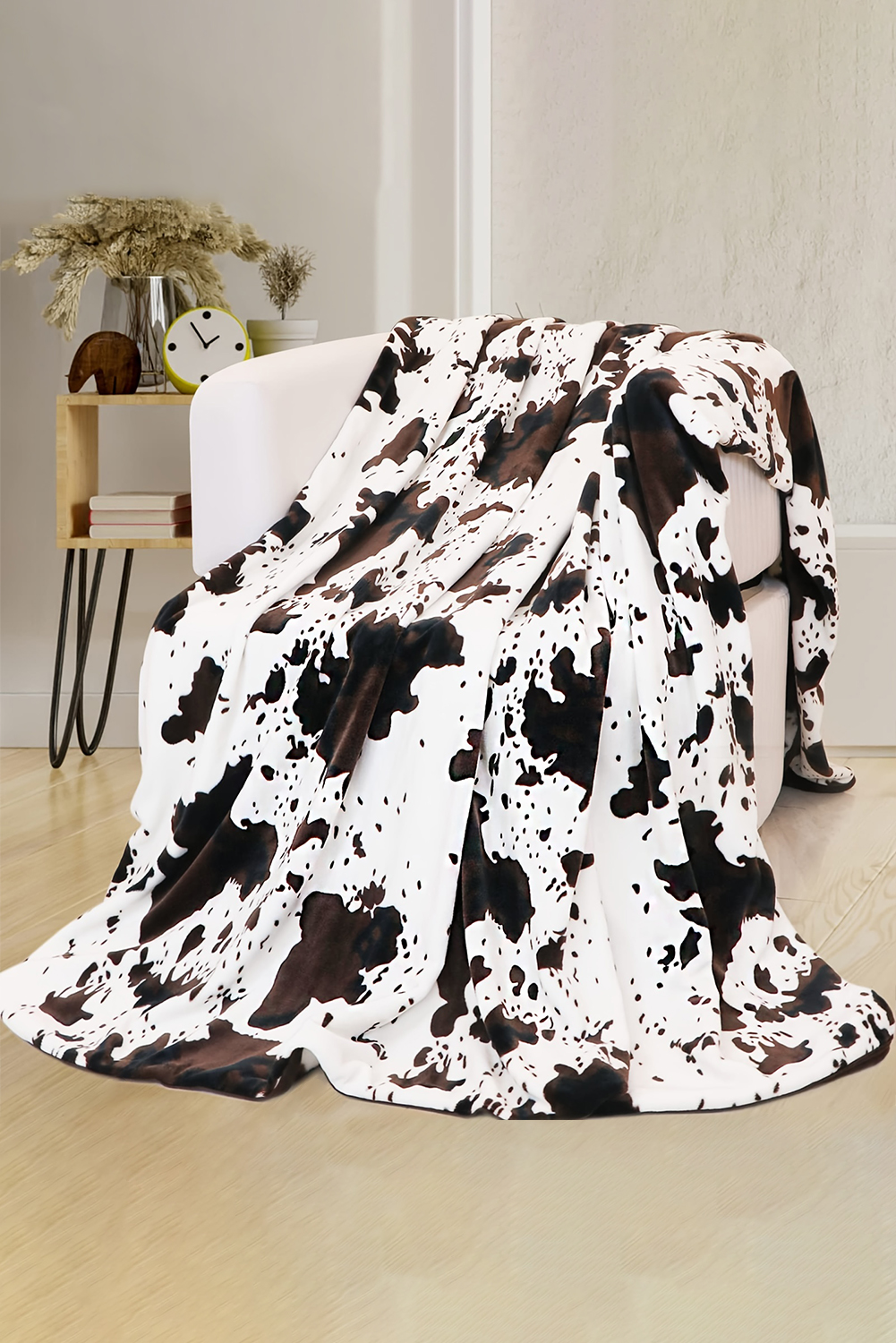 Multicolour Cow Spots Plush Blanket - loveforevers
