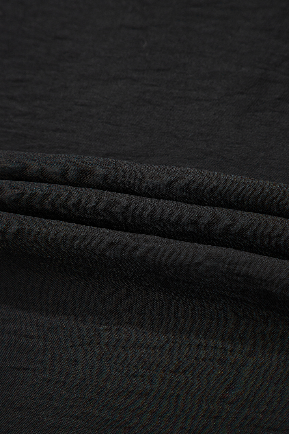 Black Drawstring Frilled Elastic Waistband Wide Leg Utility Trousers - loveforevers