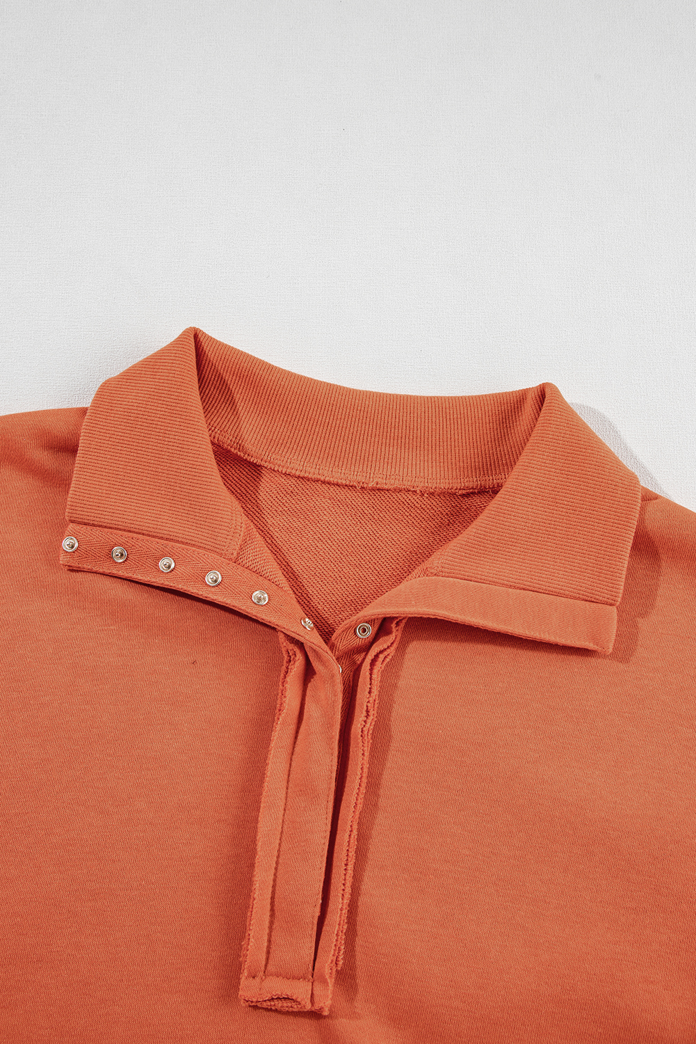 White Buttoned Collared Raw Detail High Low Baggy Sweatshirt with Slits - loveforevers
