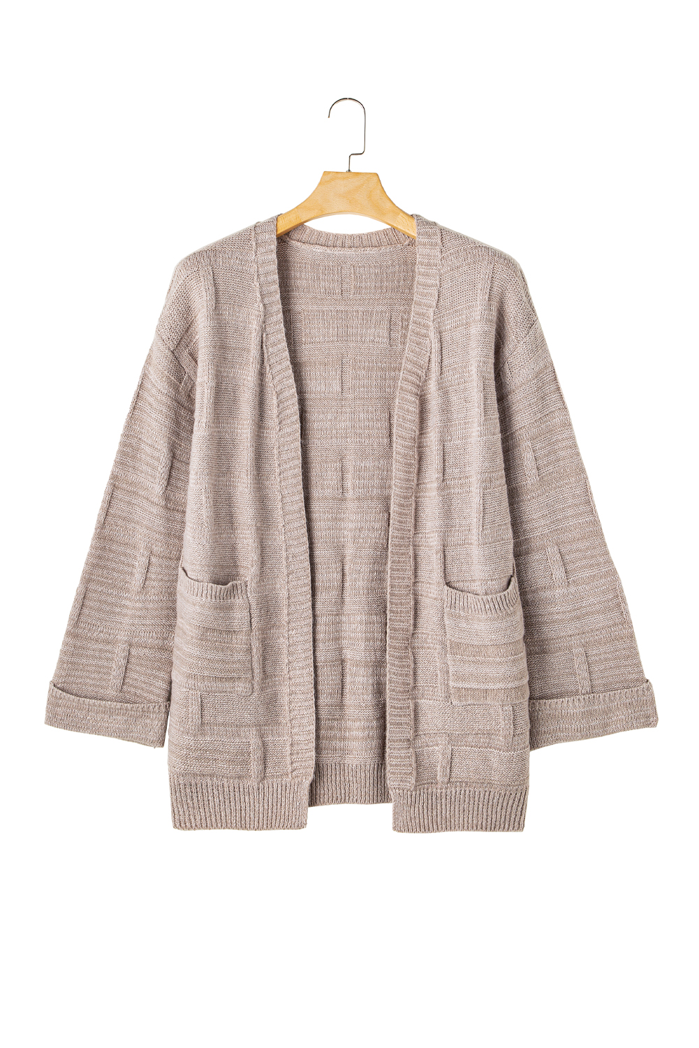 Delicacy Textured Knit Open Front Chic Cardigan with Pockets - loveforevers