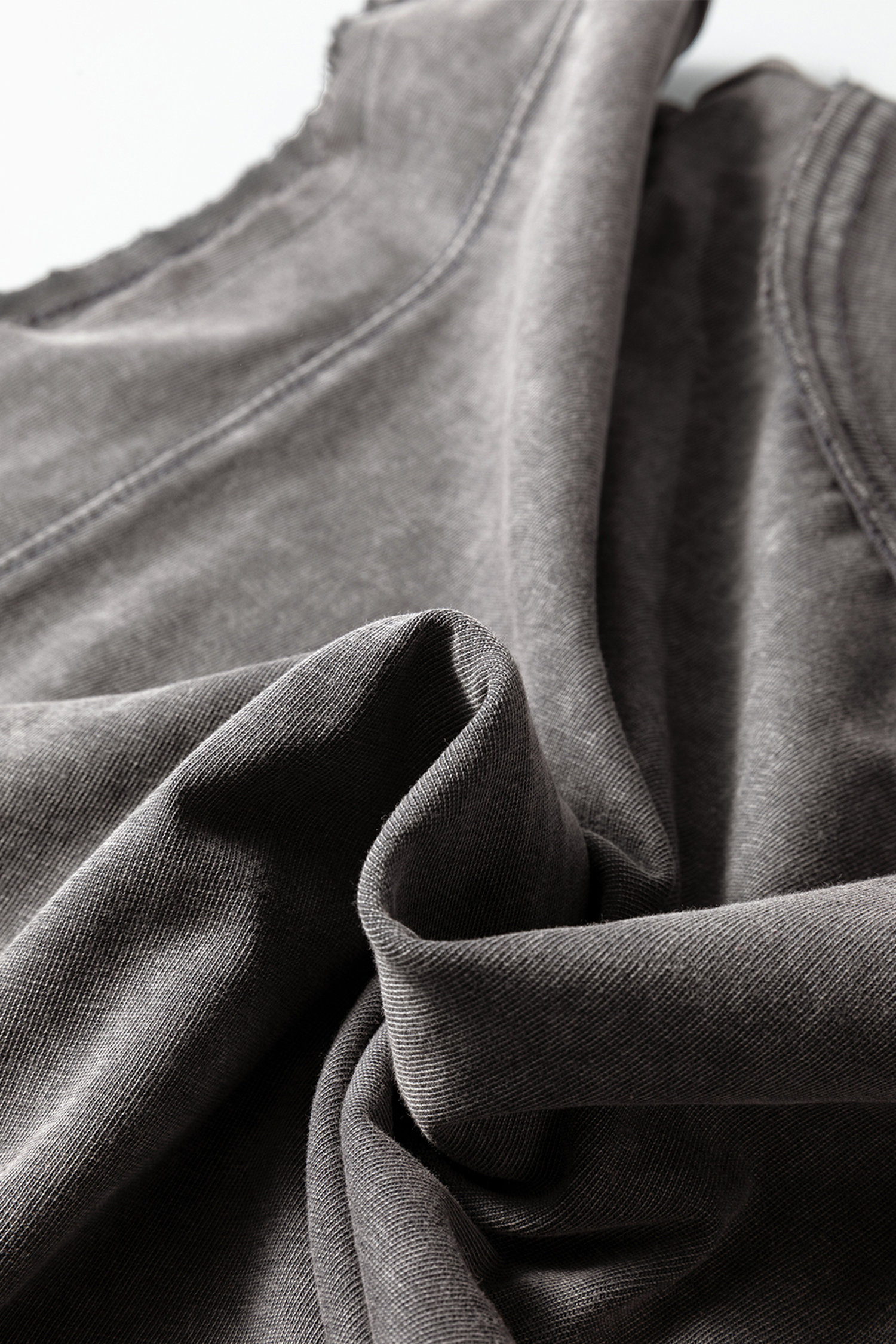Medium Grey Mineral Wash Boxy Fit Cotton Tank Top - loveforevers
