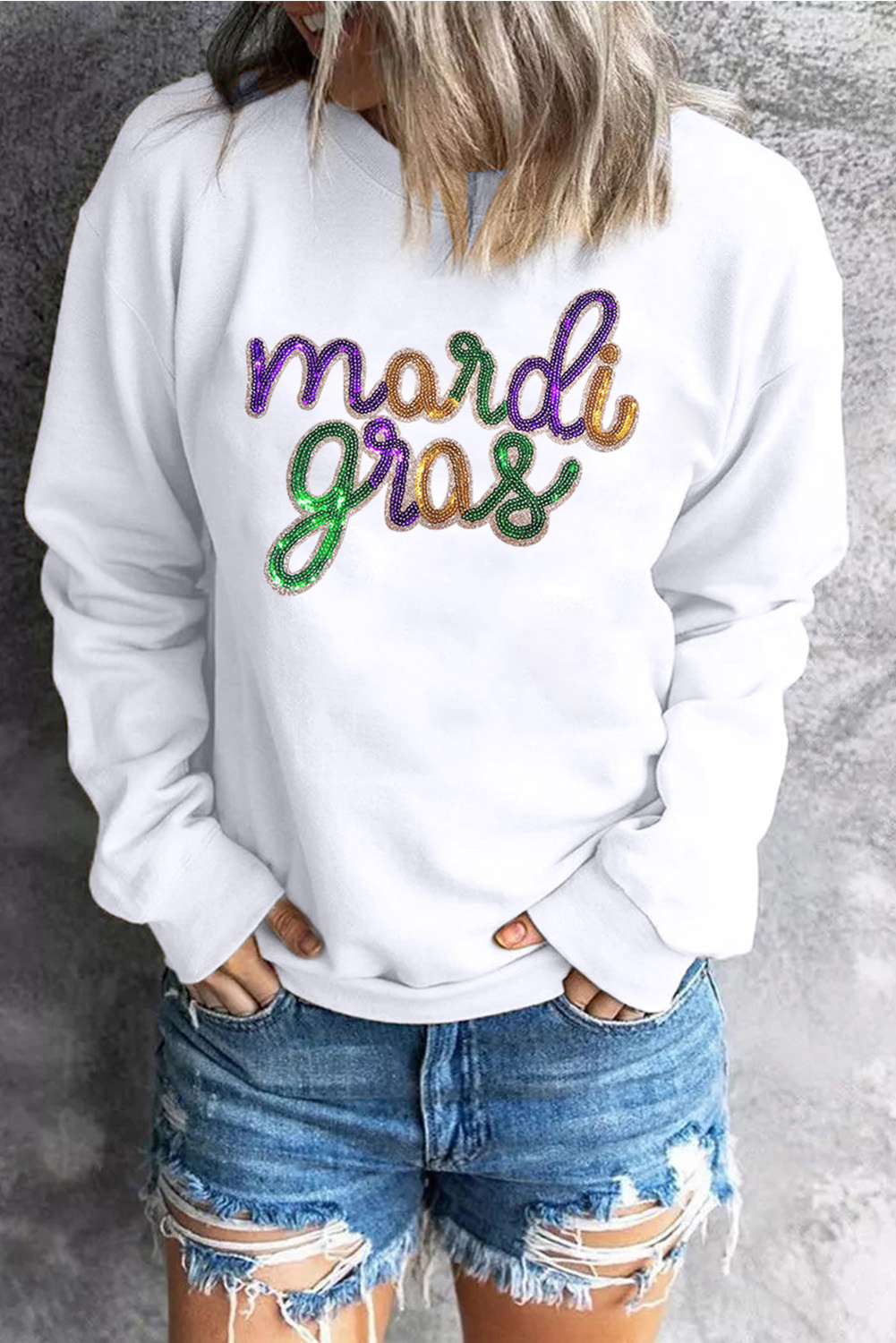 Wisteria Sequin mardi gras Graphic T Shirt - loveforevers