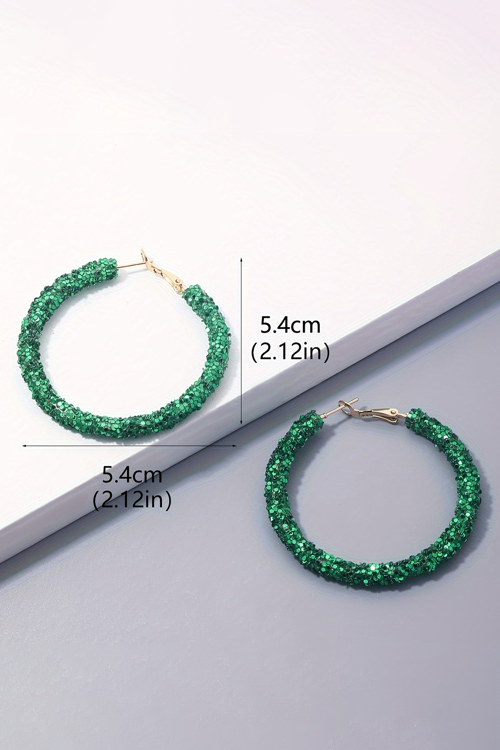 Dark Green St. Patricks Fashion Daring Sequin Loop Earrings - loveforevers