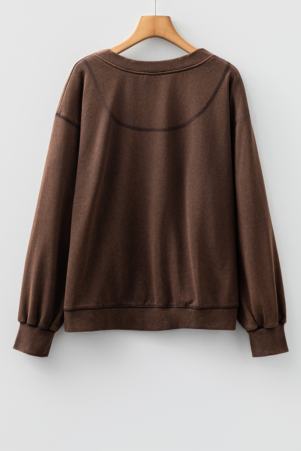 Coffee Button Front V Neck Casual Cardigan - loveforevers