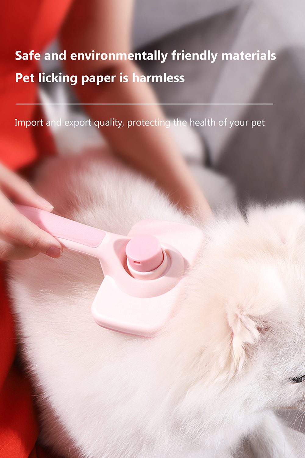 Pink Self Cleaning Gently Grooming Brush Pet Comb - loveforevers