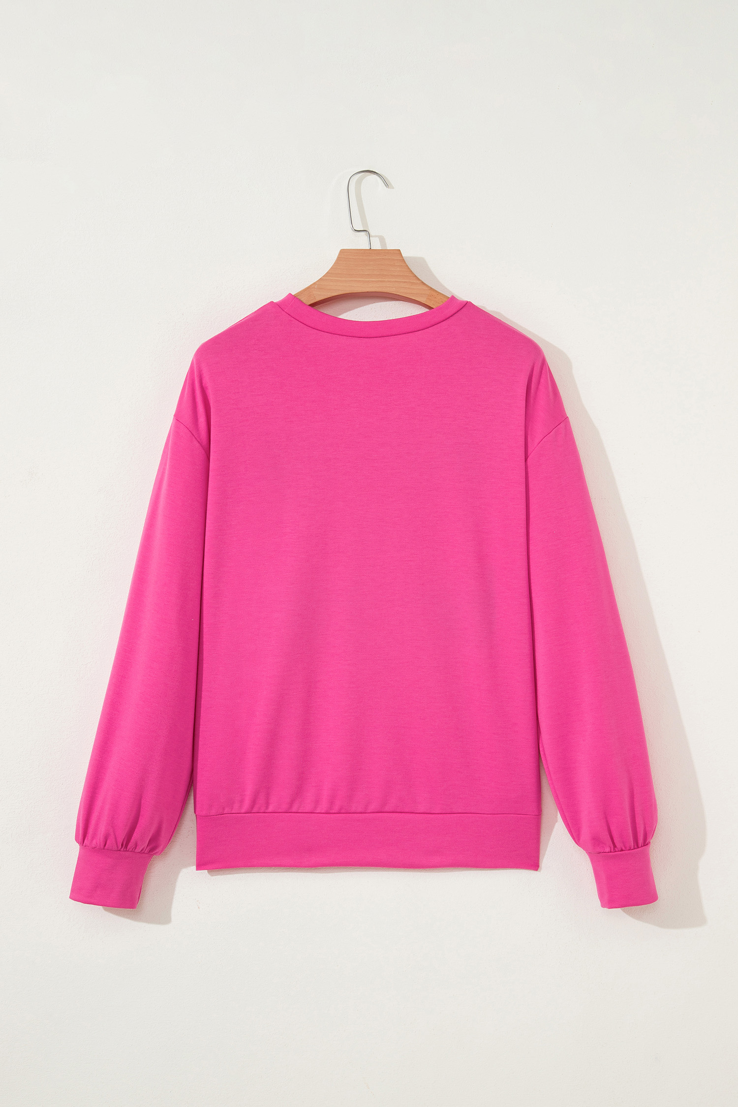 Rose Red Merry & Bright Christmas Letter Graphic Sweatshirt - loveforevers