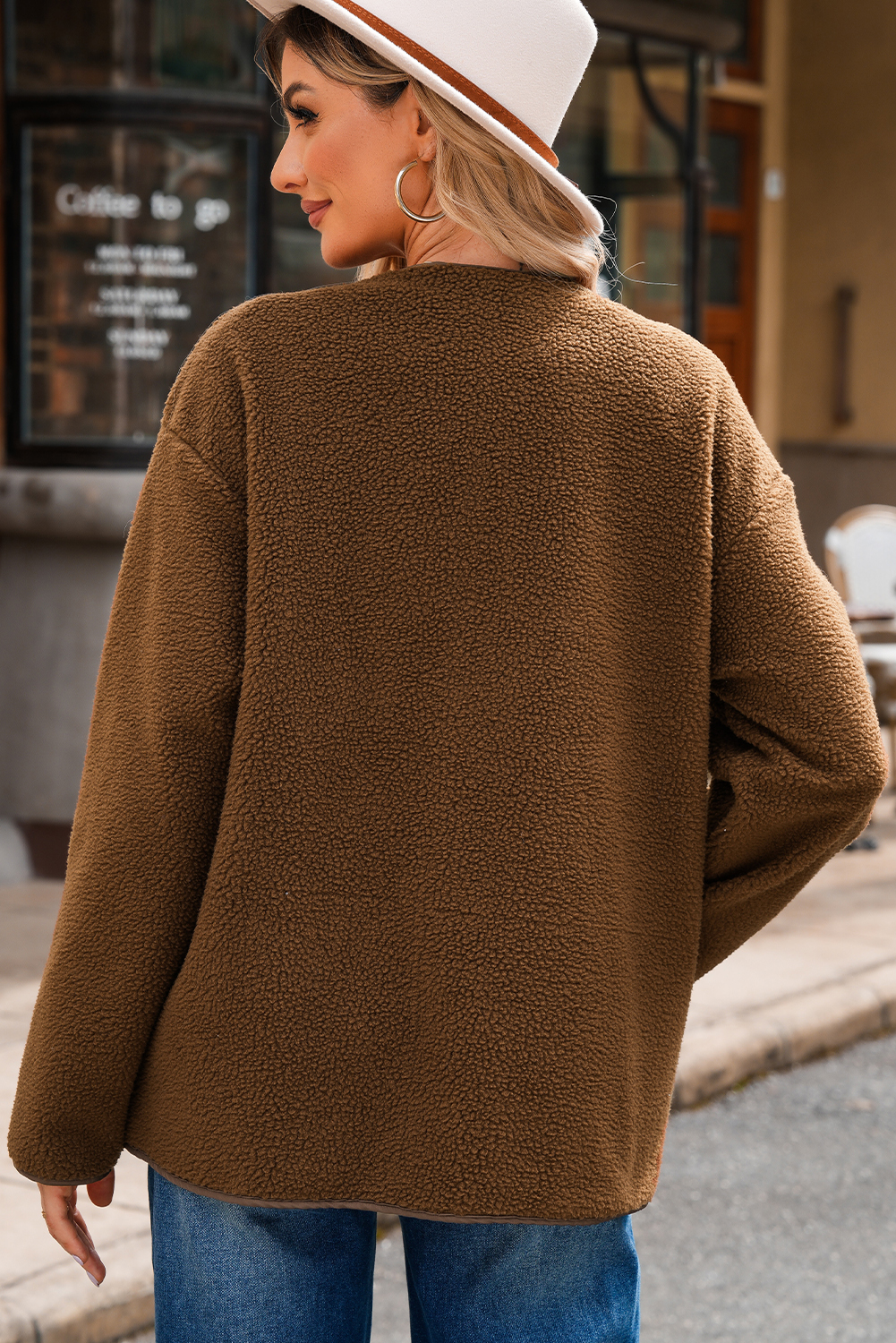 Apricot Toggle Button Teddy Coat - loveforevers