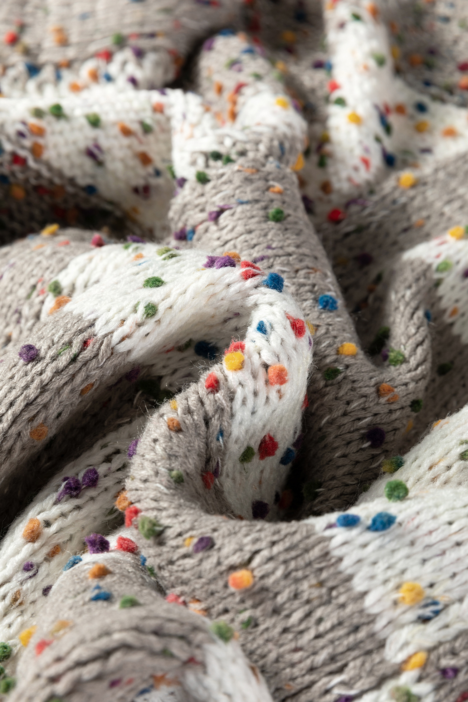 Brown Confetti Dot Checkered Print Open Cardigan with Pockets - loveforevers