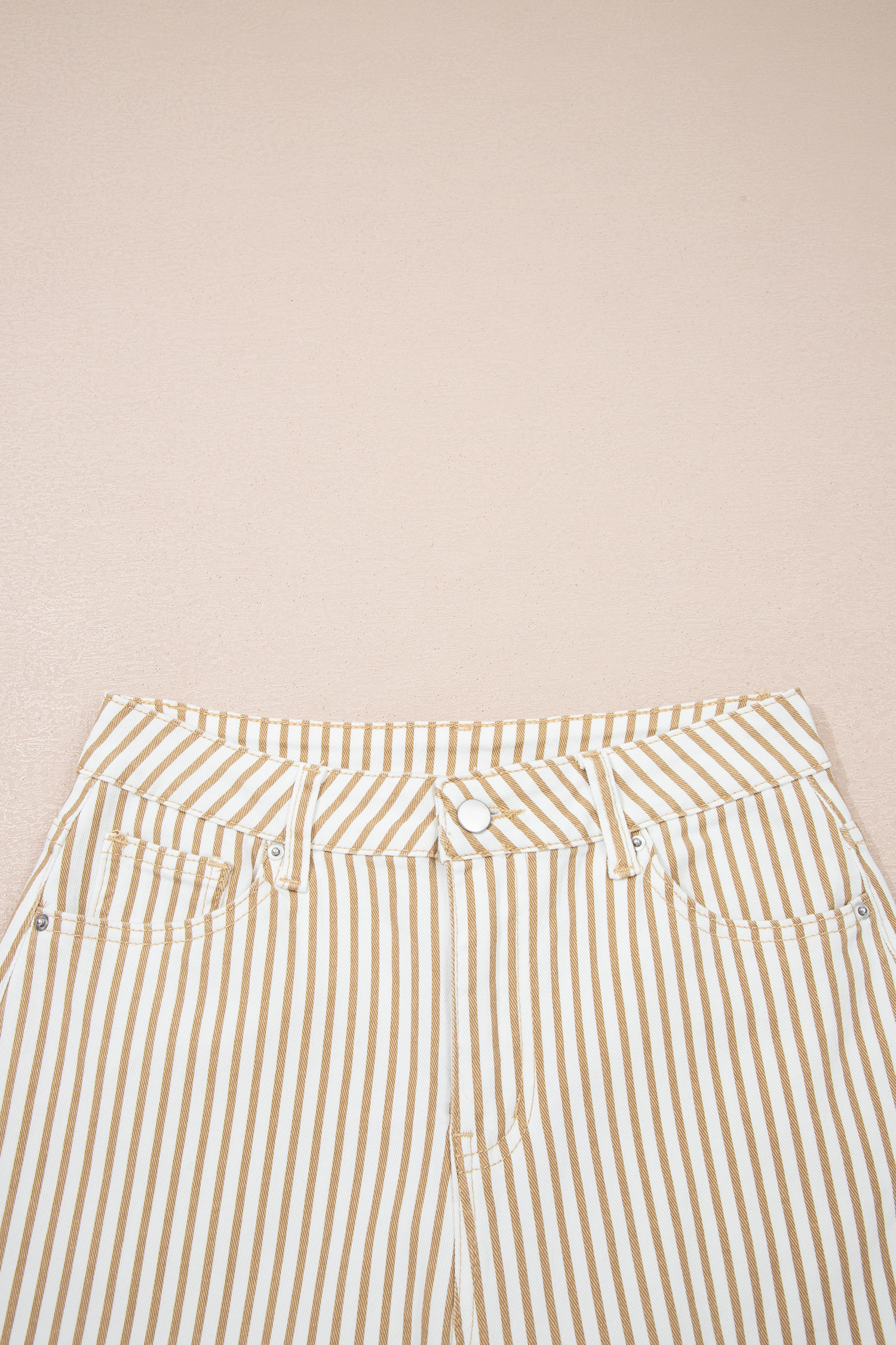 Khaki Stripe Casual Barrel Jeans - loveforevers