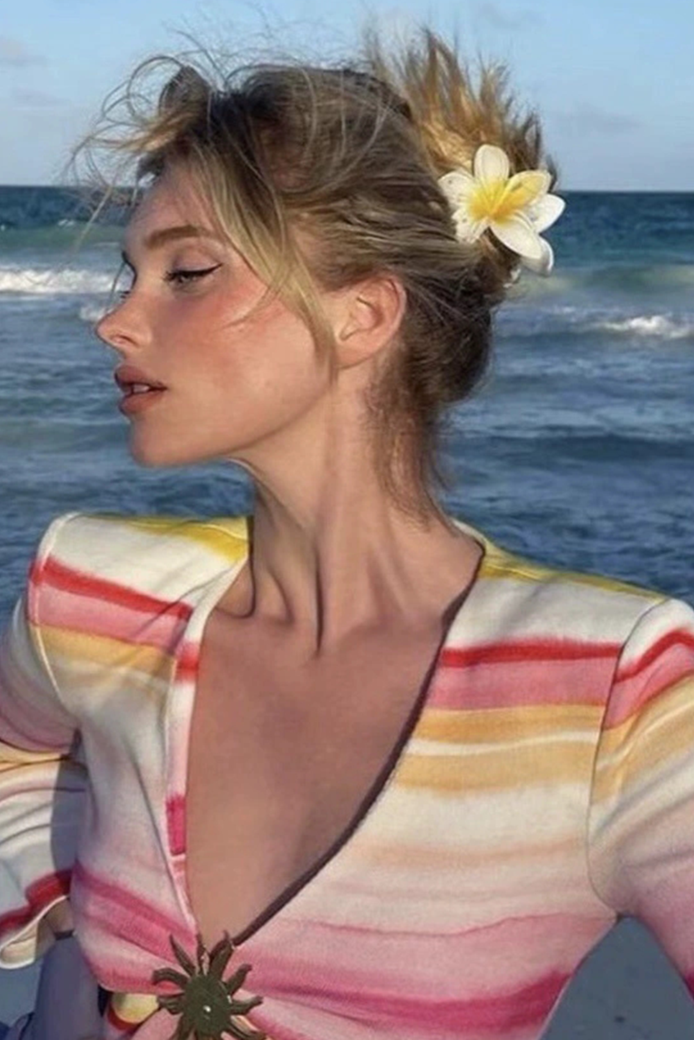 Yellow Frangipani Shape Acrylic Hair Clip - loveforevers