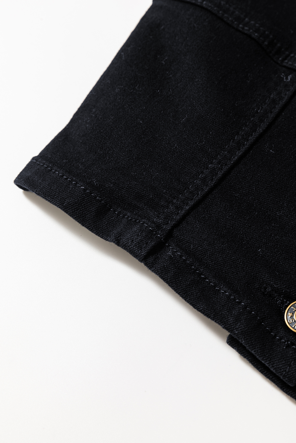 Black Acid Wash Buttoned Cropped Slim Denim Tank Top - loveforevers
