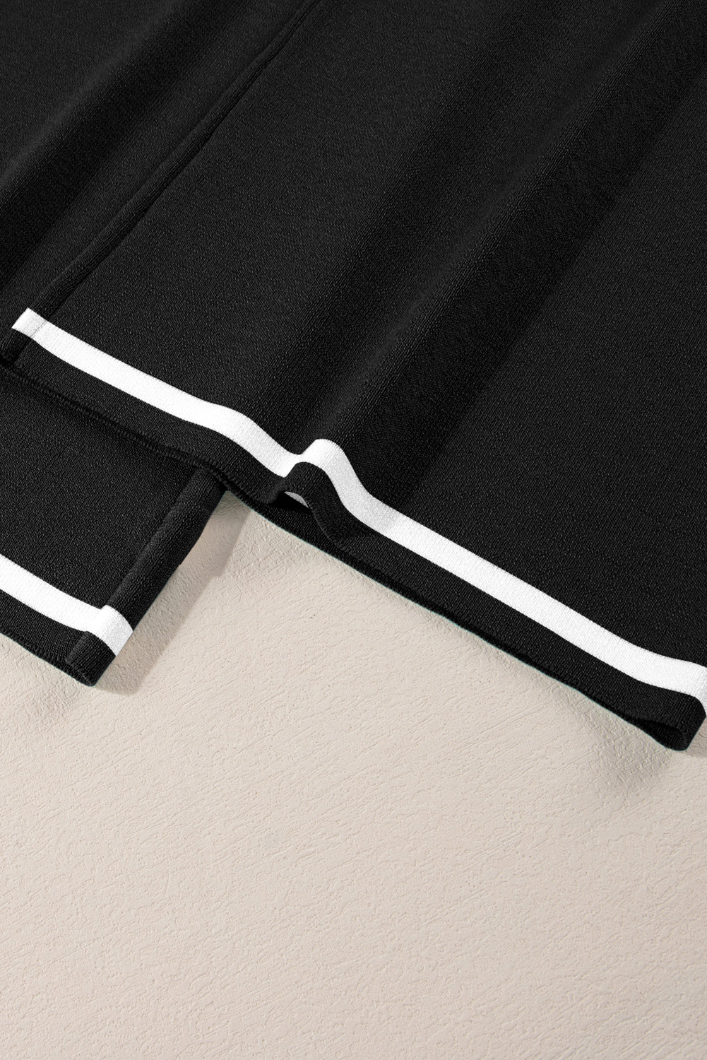 Blackish Green Contrast Trim Half Sleeve Top Drawstring Pants Loose 2pcs Sweater Suit - loveforevers