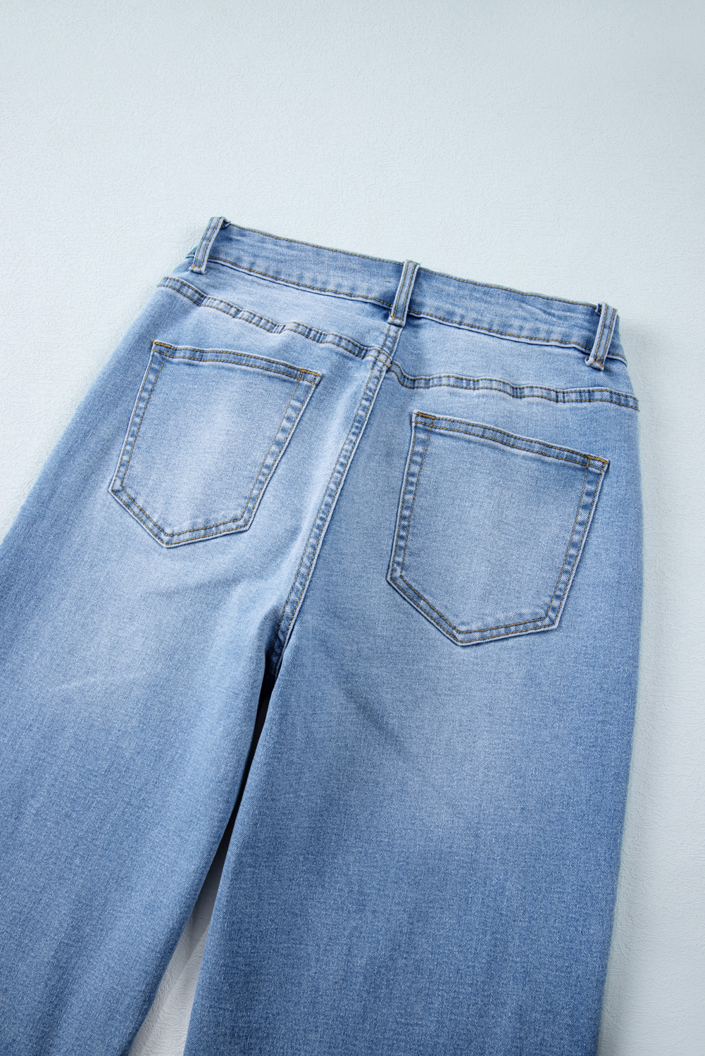 Gray Raw Hem Straight Leg Loose High Waist Jeans - loveforevers