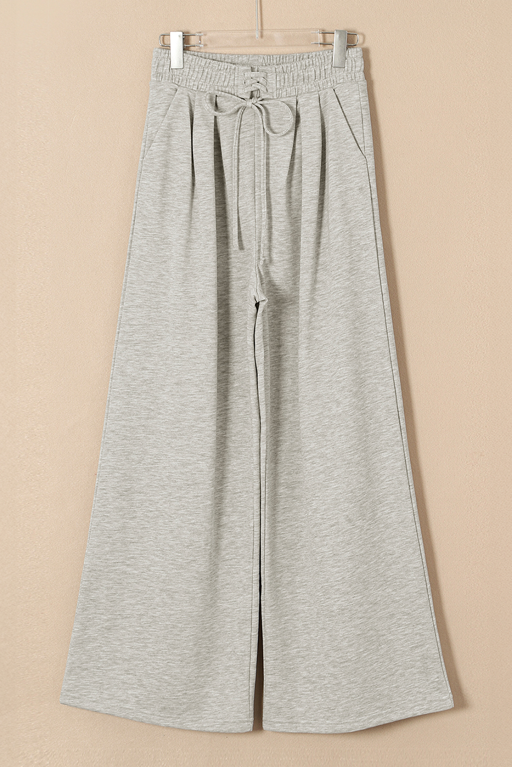 Burgundy Tied Elastic High Waist Pleated Detail Solid Sweatpants - loveforevers
