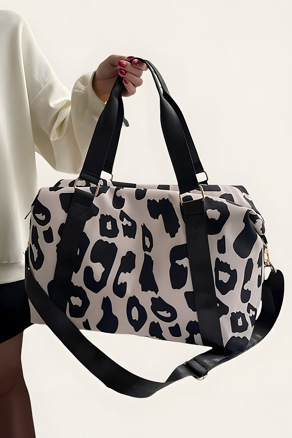 Bright Pink Leopard Print Large Travel Bag - loveforevers