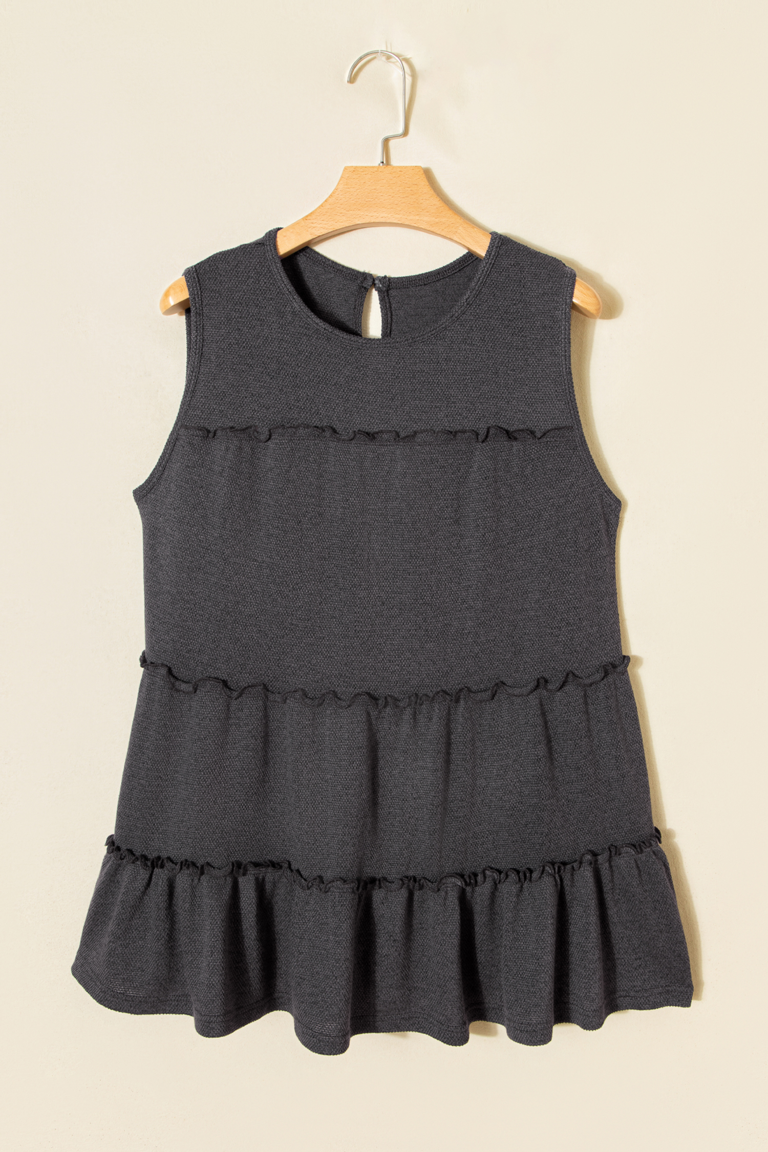 White Tiered Frill Trim A-line Tank Top - loveforevers