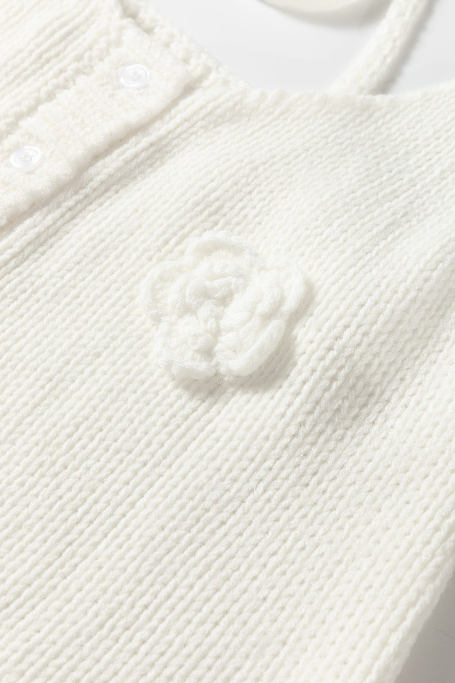 White 3D Flower Spaghetti Straps Sweater Vest - loveforevers
