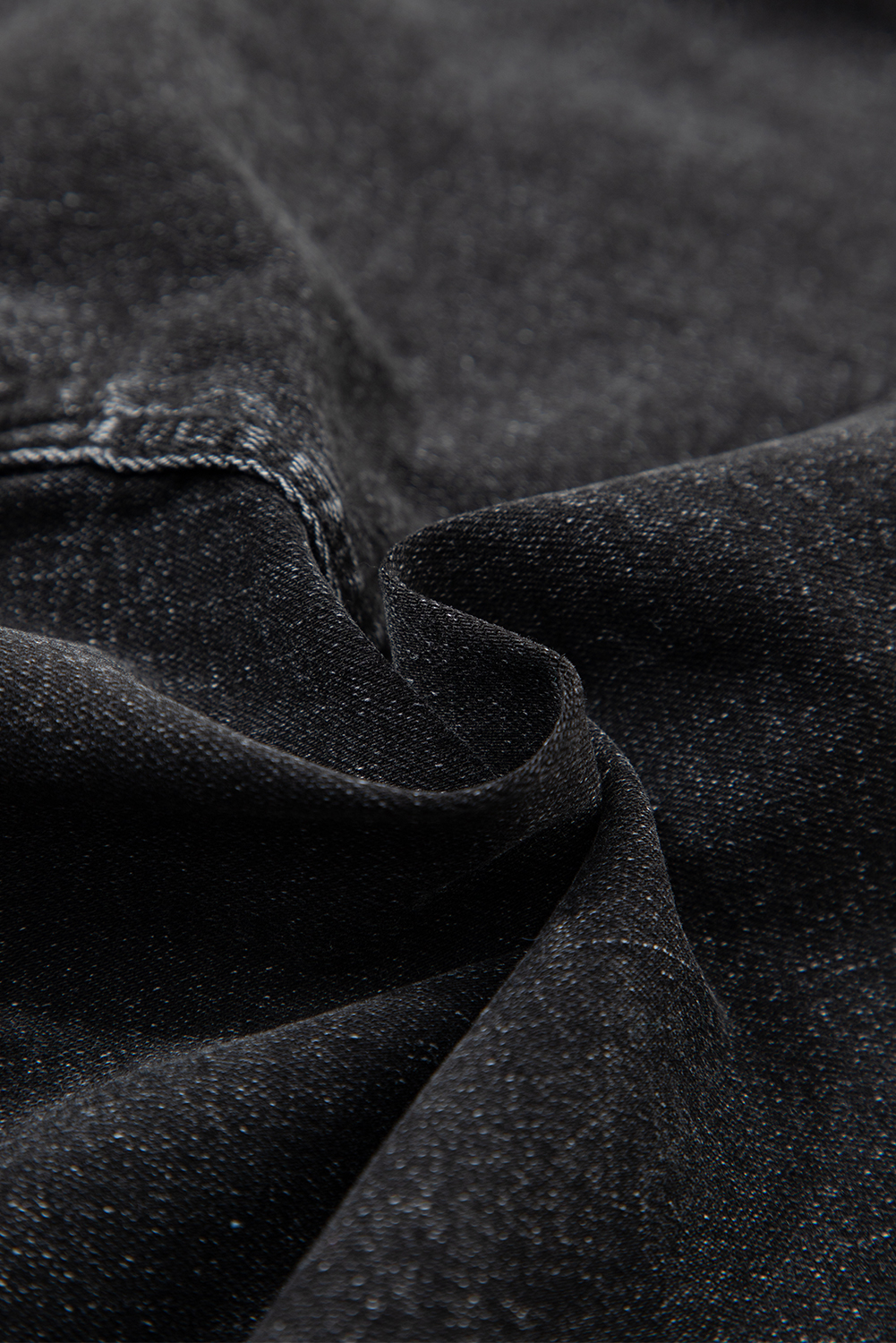 Carbon Grey Mineral Wash Ripped Raw Hem Denim Mini Skirt - loveforevers