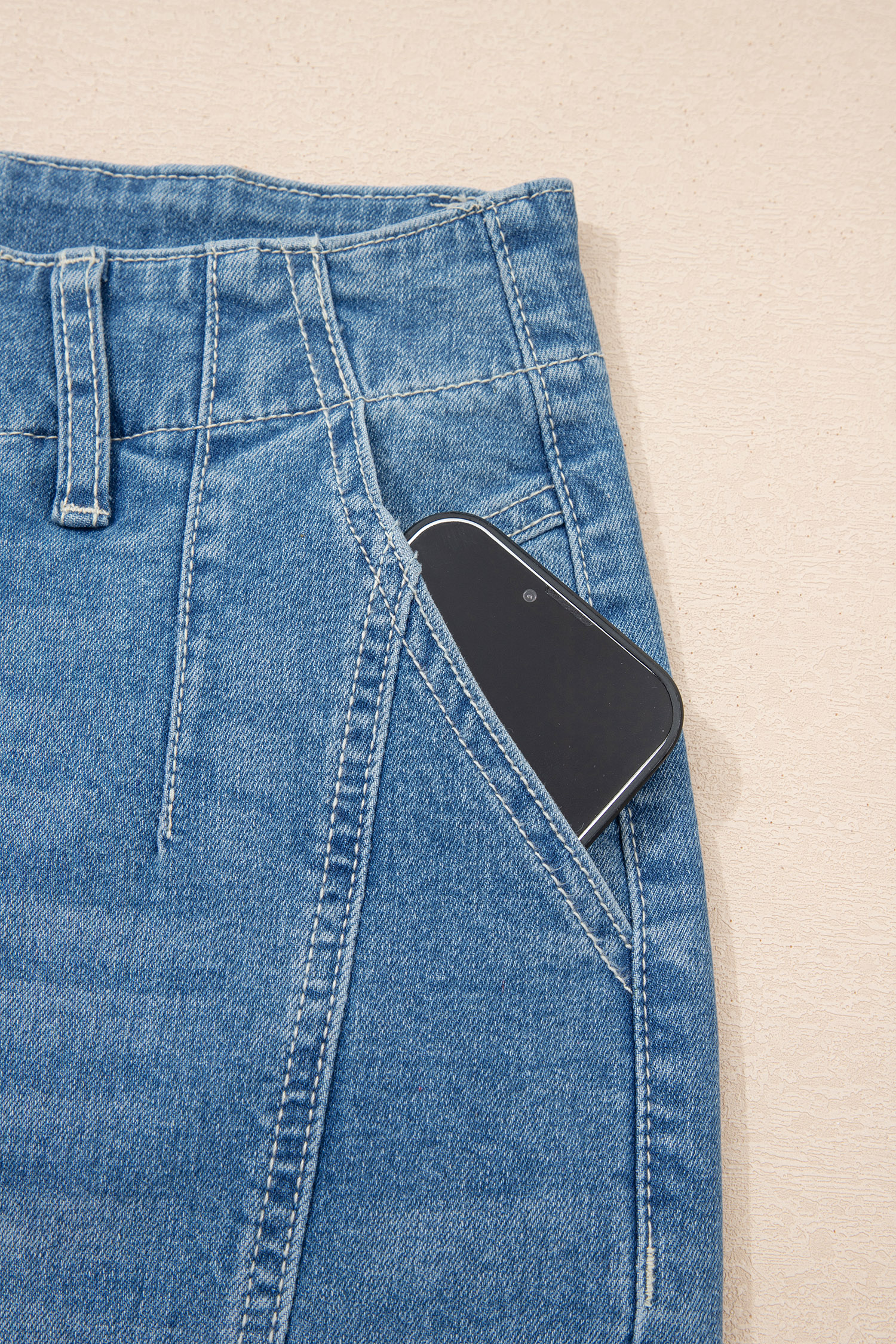 Sky Blue Medium Wash Cuffed Barrel Jeans - loveforevers