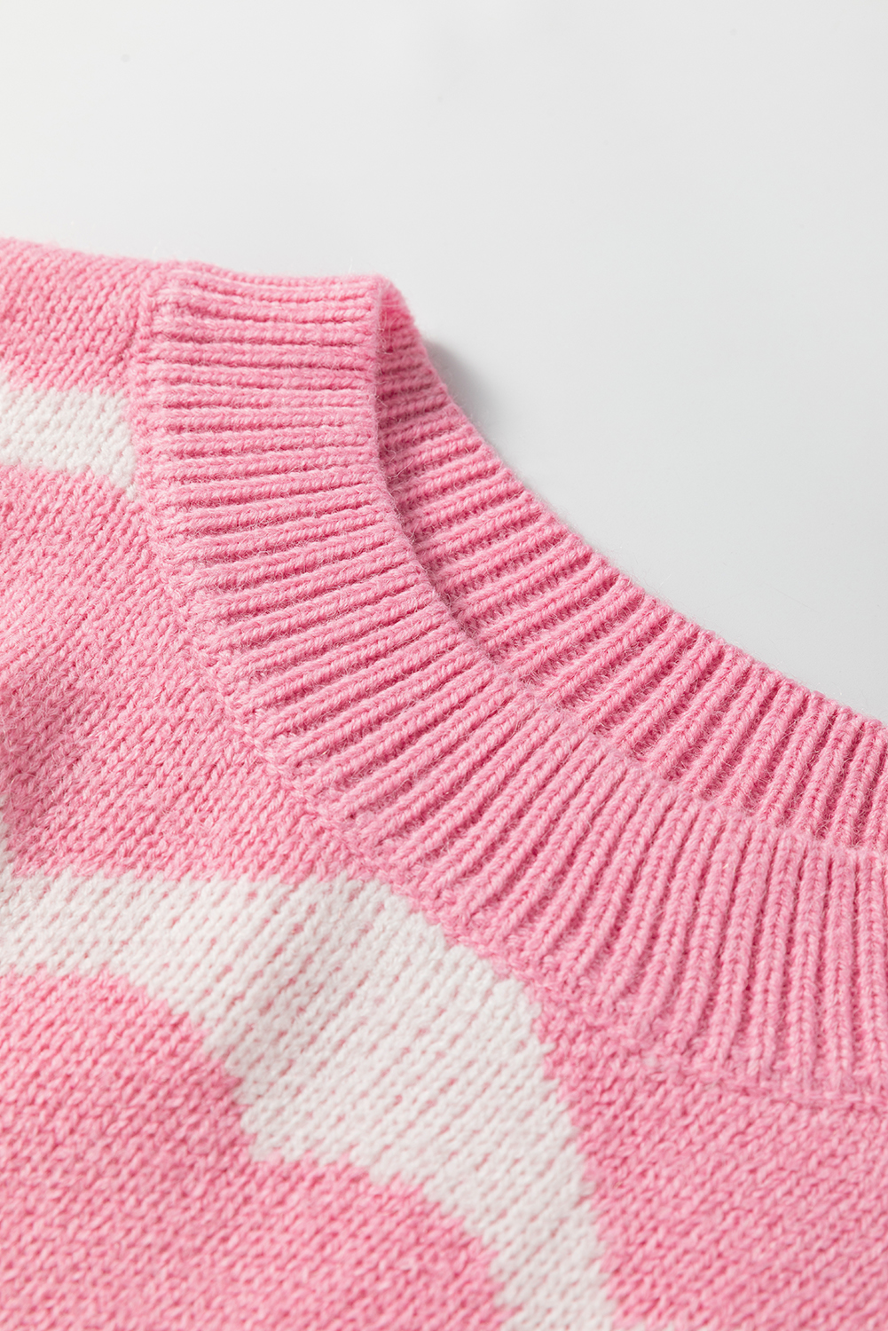 Strawberry Pink Valentine Heart Print Knit Sweater - loveforevers