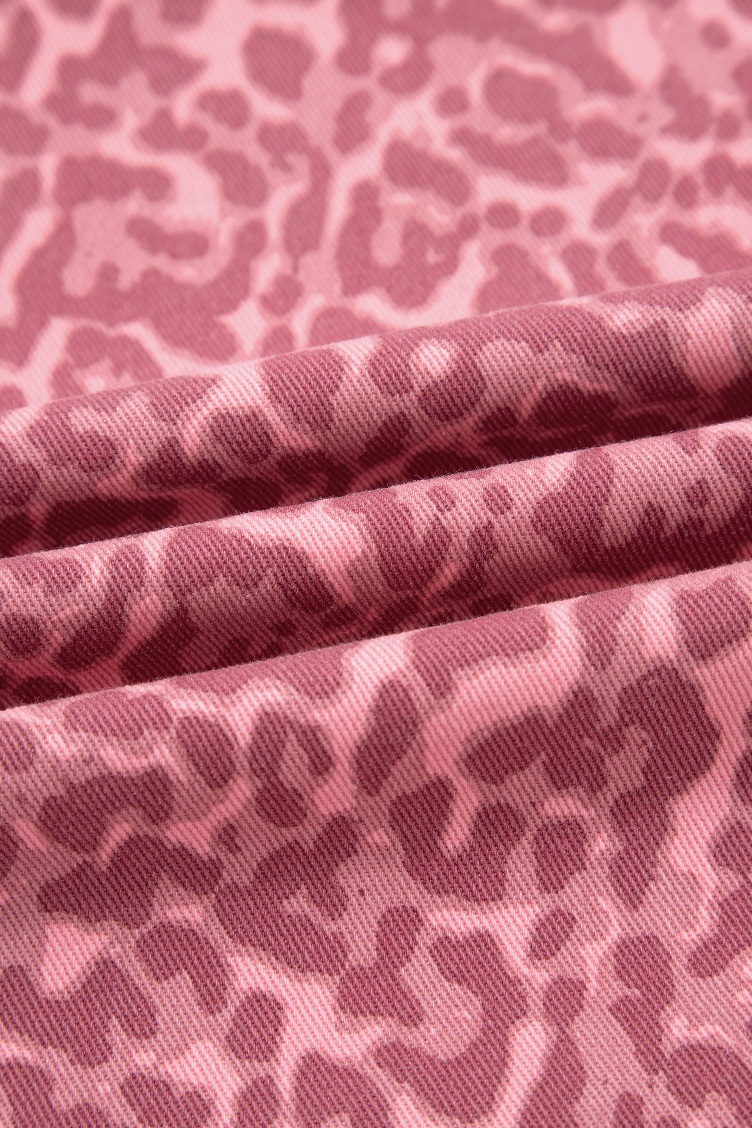 Rose Leopard Frayed Edge Wide Leg High Waist Jeans - loveforevers