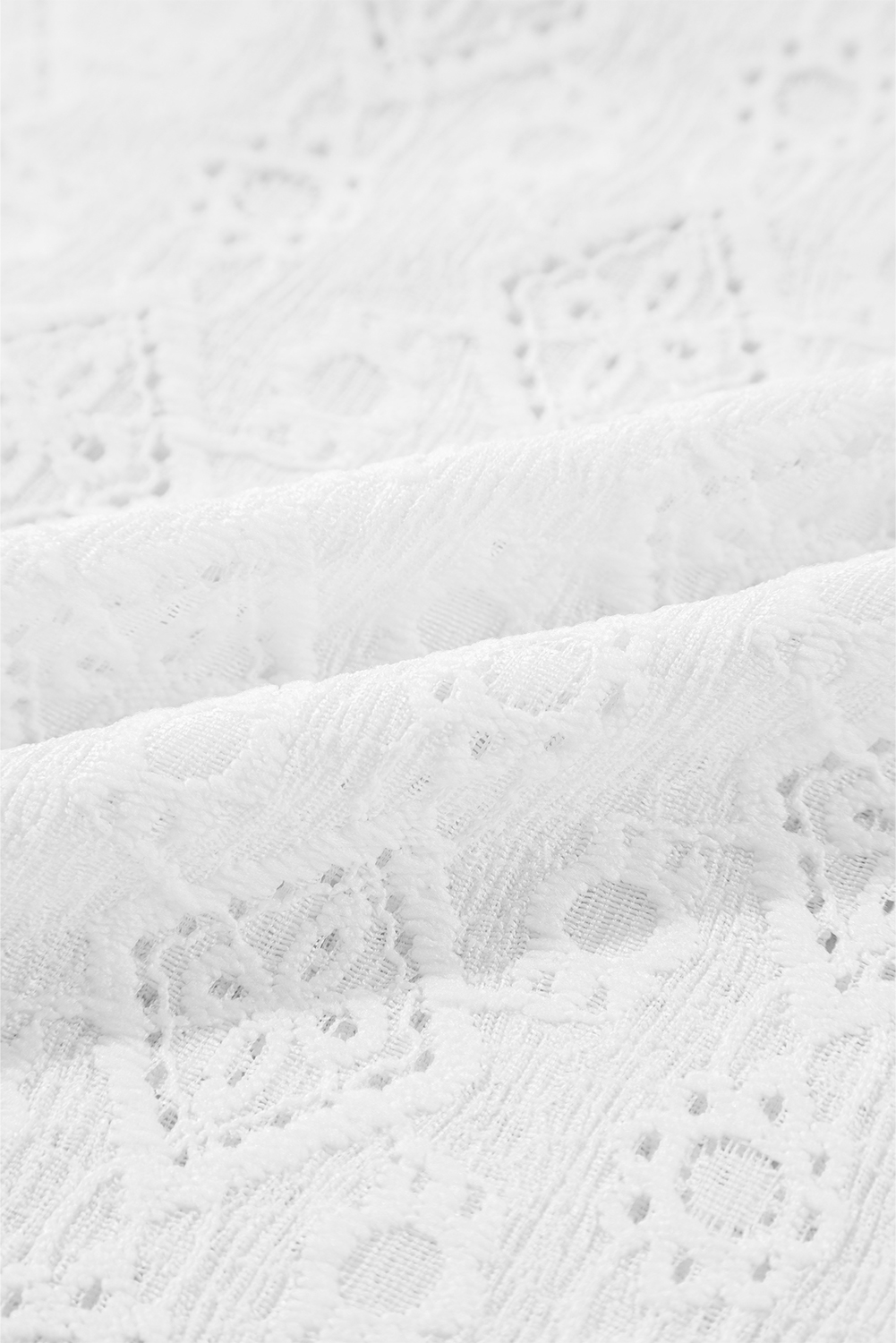 White Lace Puff Sleeve V Neck Button Up Shirt - loveforevers