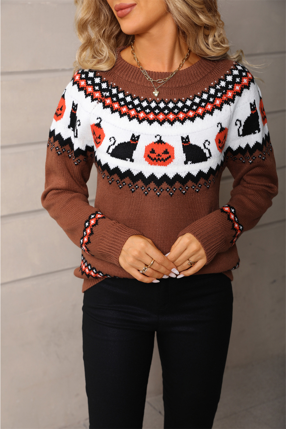 Coffee Pumpkin Jack-o-lantern Halloween Sweater - loveforevers