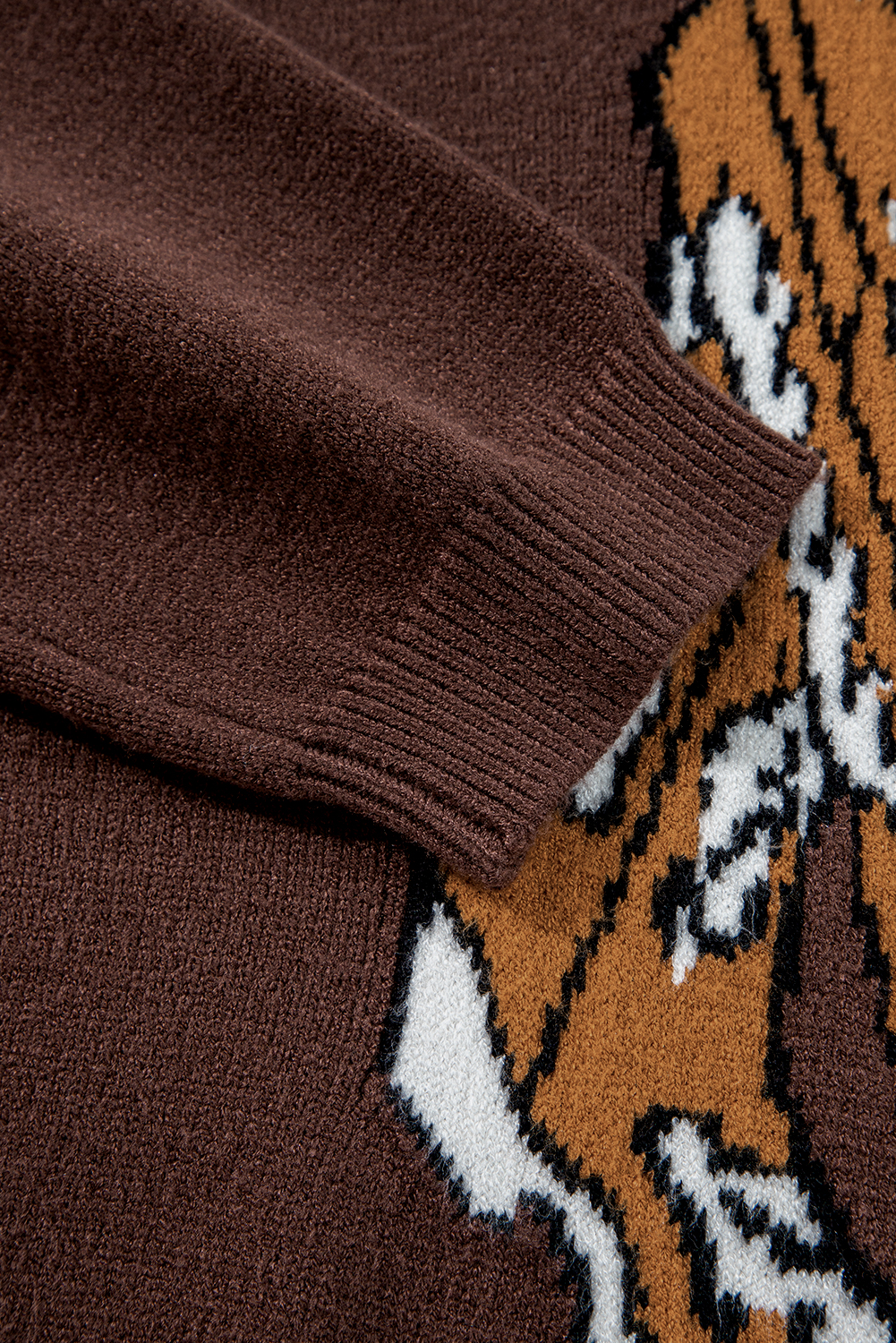 Coffee Western Howdy Boot Graphic High Neck Sweater - loveforevers