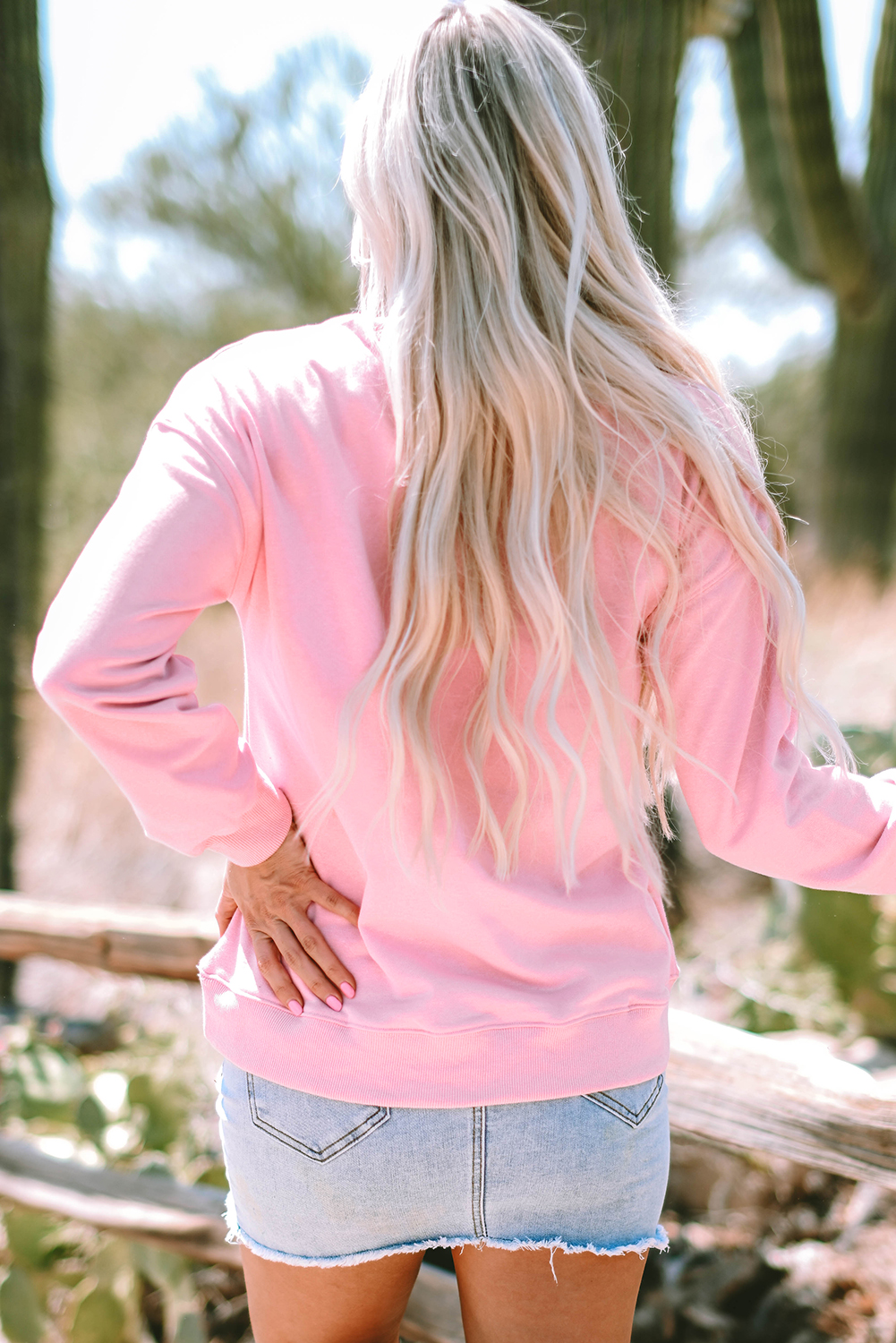 Pink Leopard Bowknot Printed Crewneck Pullover Sweatshirt - loveforevers