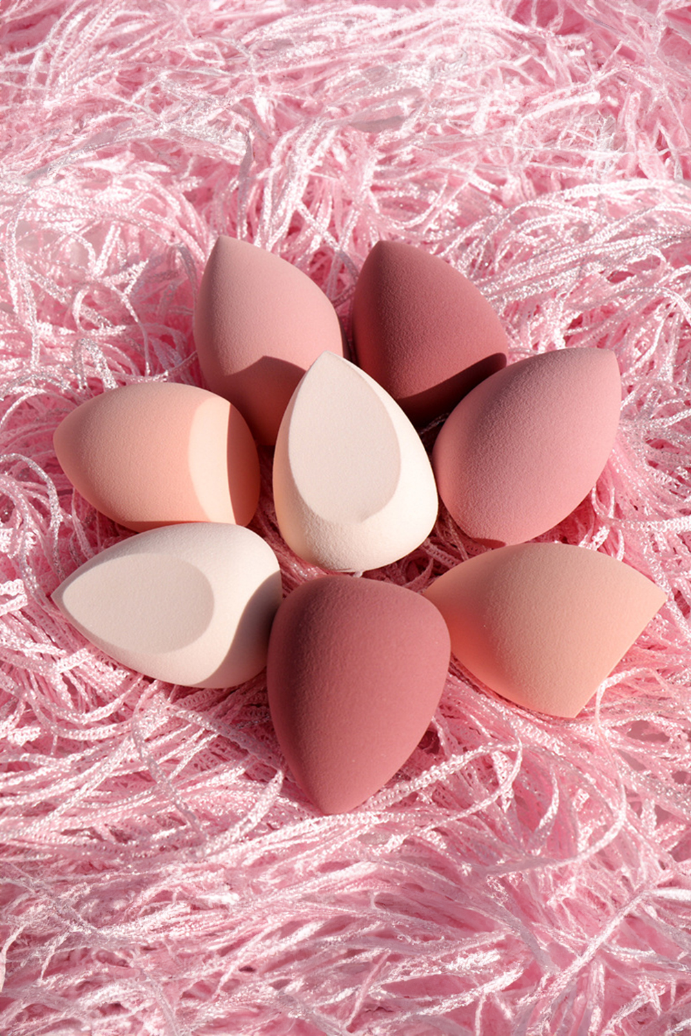 Peach Blossom 4pcs Water Drop Shape Makeup Sponge - loveforevers