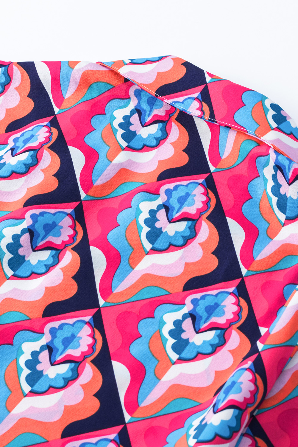 Abstract Geometric Print Long Sleeve High Waist Dress - loveforevers