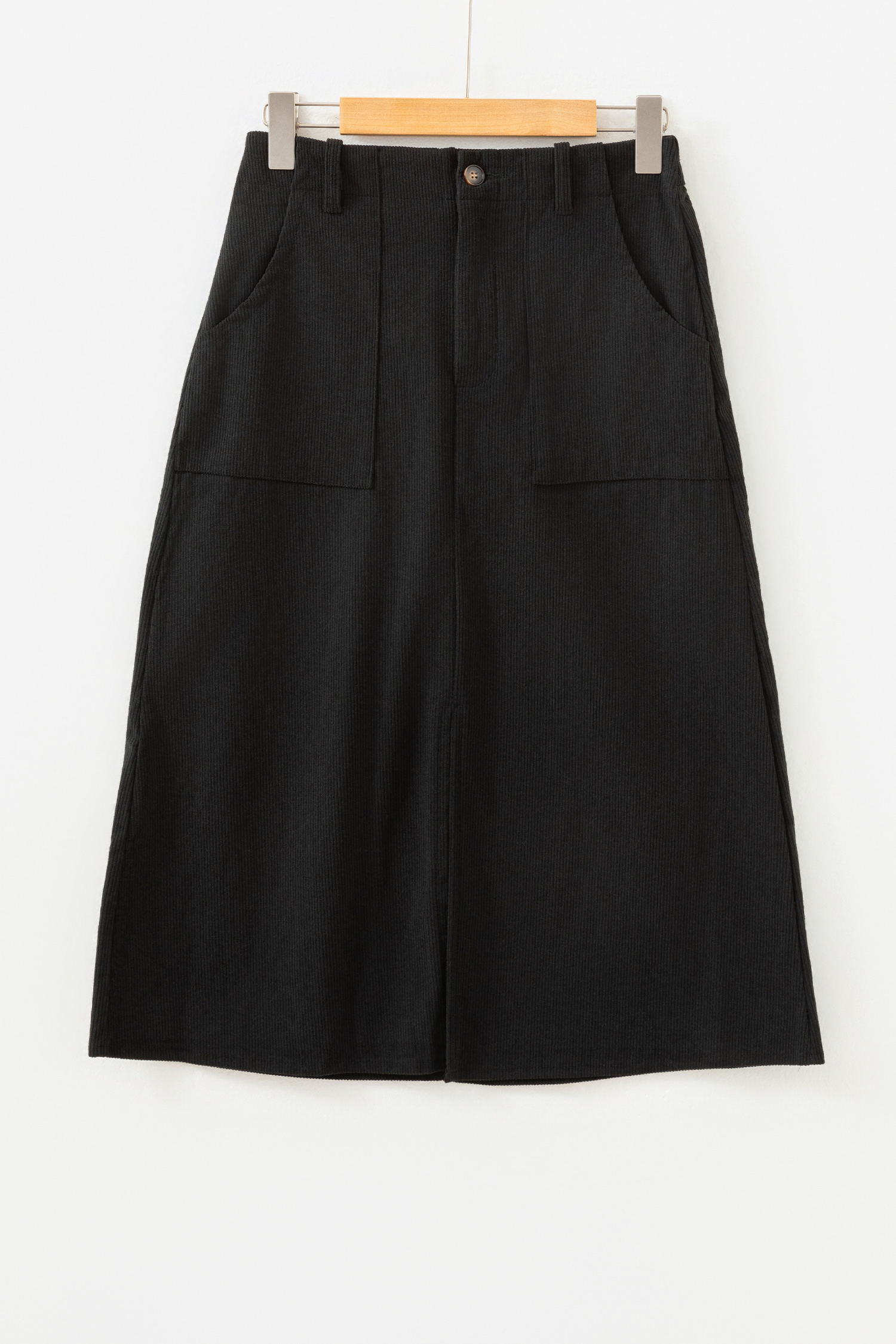 Coffee Front Slit Shift High Waist Midi Skirt - loveforevers