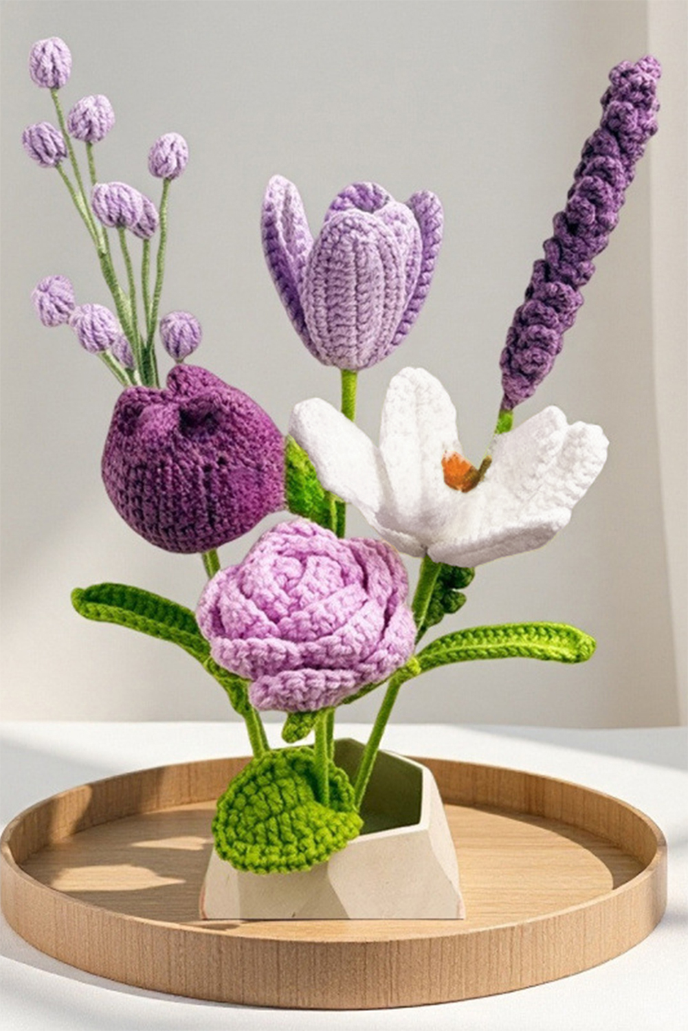 Wisteria 6pcs Different Crochet Flower Home Decor Bouquet - loveforevers