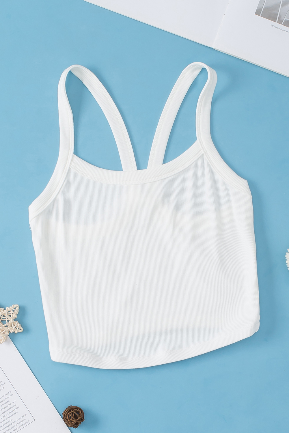 Bonbon Athletic Ribbed Cropped Cami Top - loveforevers