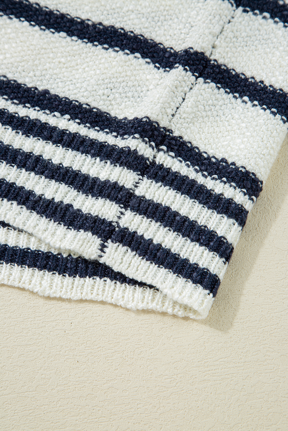 Blue Stripe Loose Buttoned V Neck Sweater Vest - loveforevers