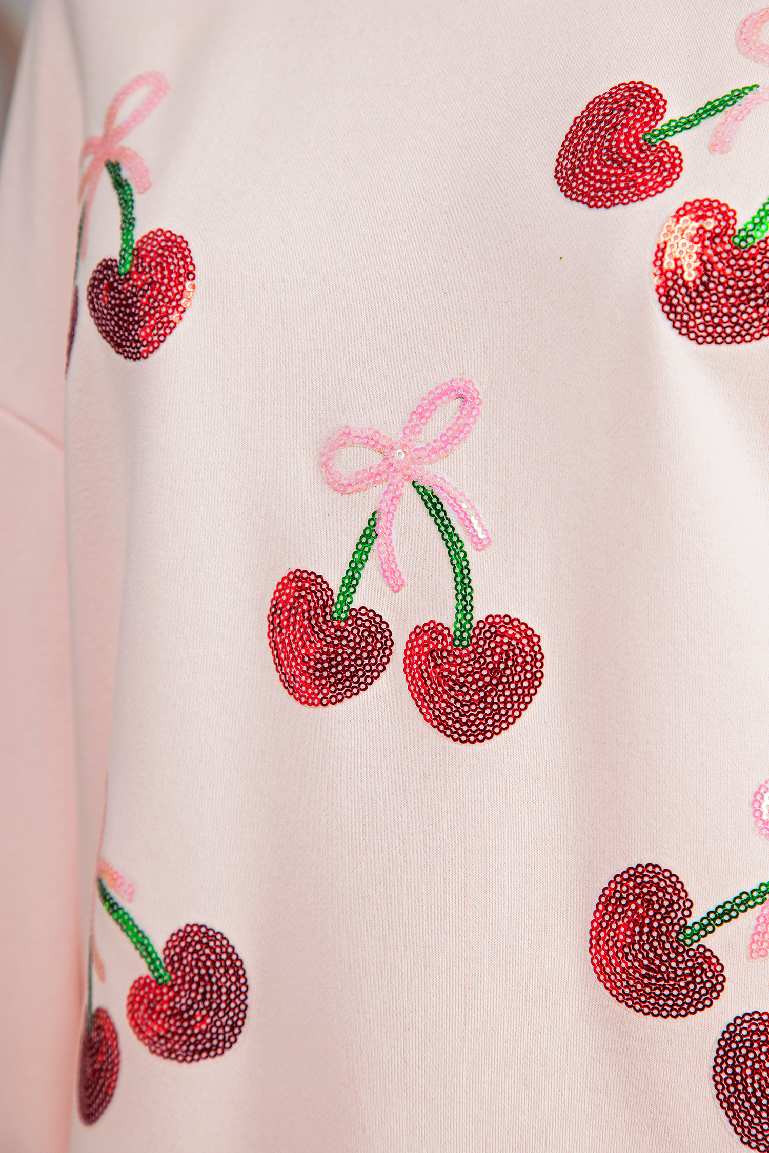 Apricot Pink Cowgirl Element Embroidered Detail Mock Neck Sweatshirt - loveforevers