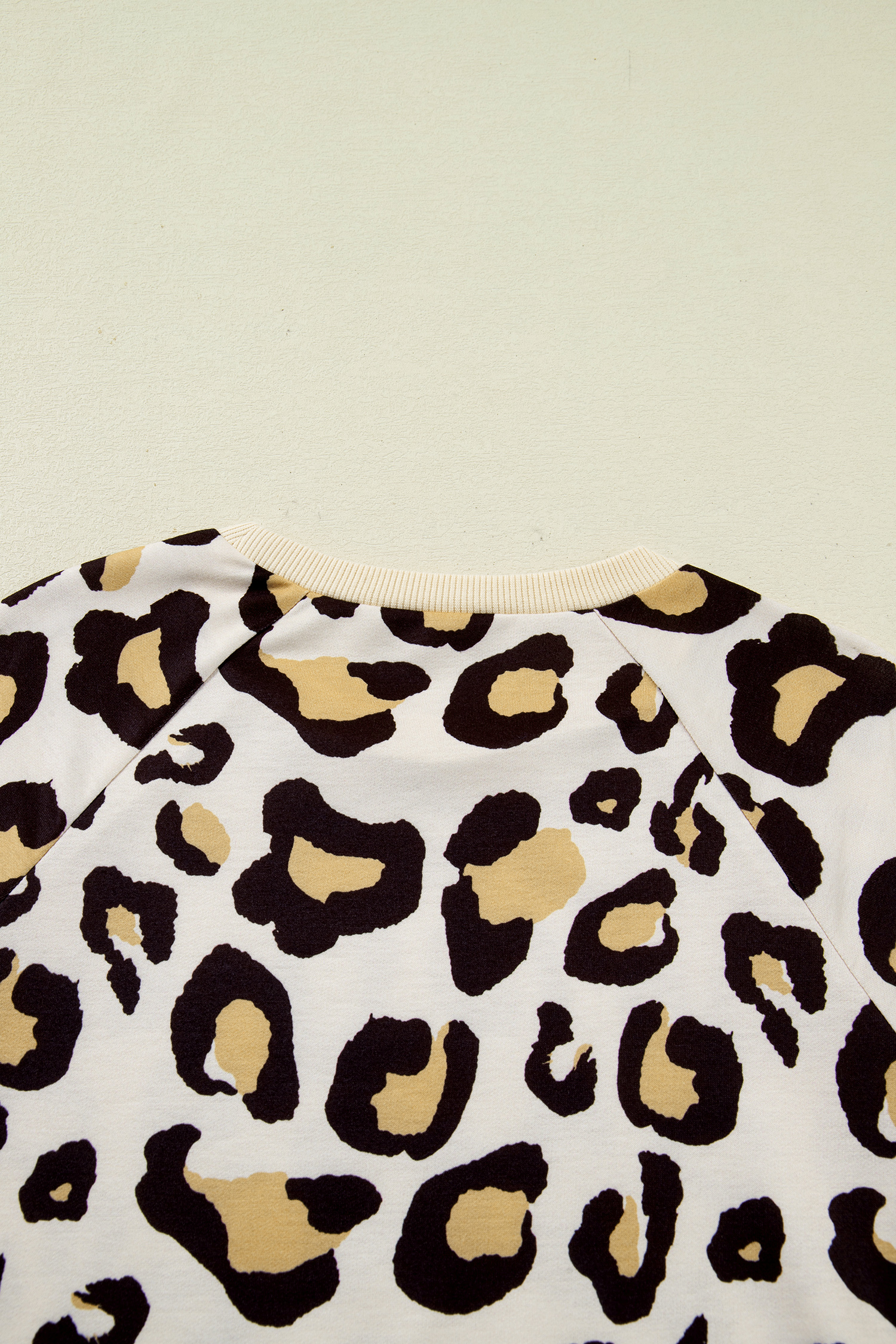 Khaki Leopard Long Sleeve Shift T Shirt Dress with Pockets - loveforevers