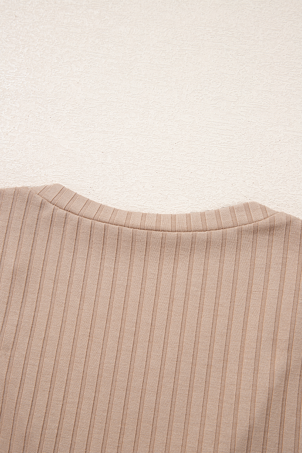 Strawberry Pink Ribbed Knit V Neck Long Sleeve Slim Fit Top - loveforevers