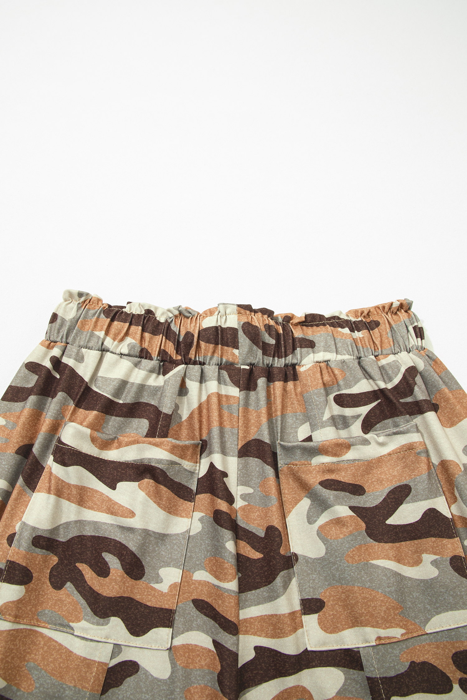 Green Camouflage Printed Drawstring Elastic Waist Jogger Pants - loveforevers