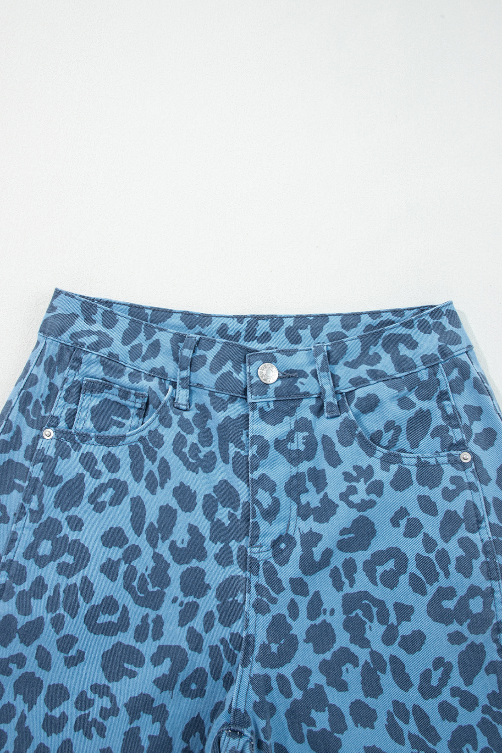 Khaki Leopard Print Straight Loose Jeans - loveforevers