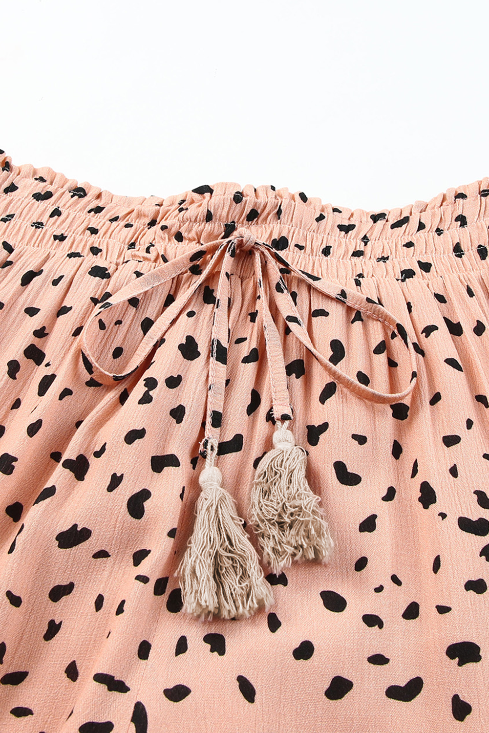 Brown Ruffle Wide Leg Dalmatian Palazzo Pants - loveforevers