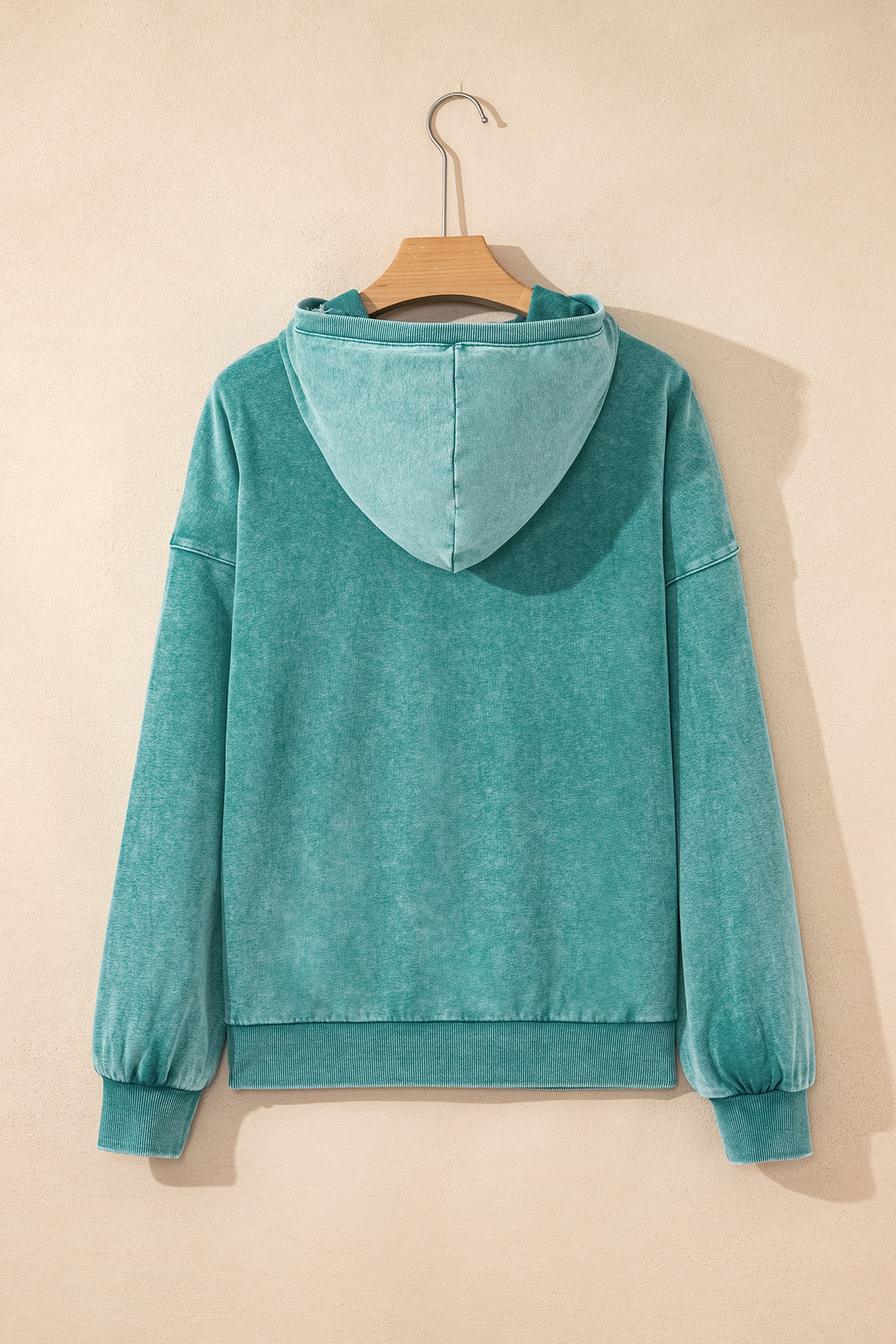 Canton Half Zip Kangaroo Pocket Mineral Wash Baggy Hoodie - loveforevers