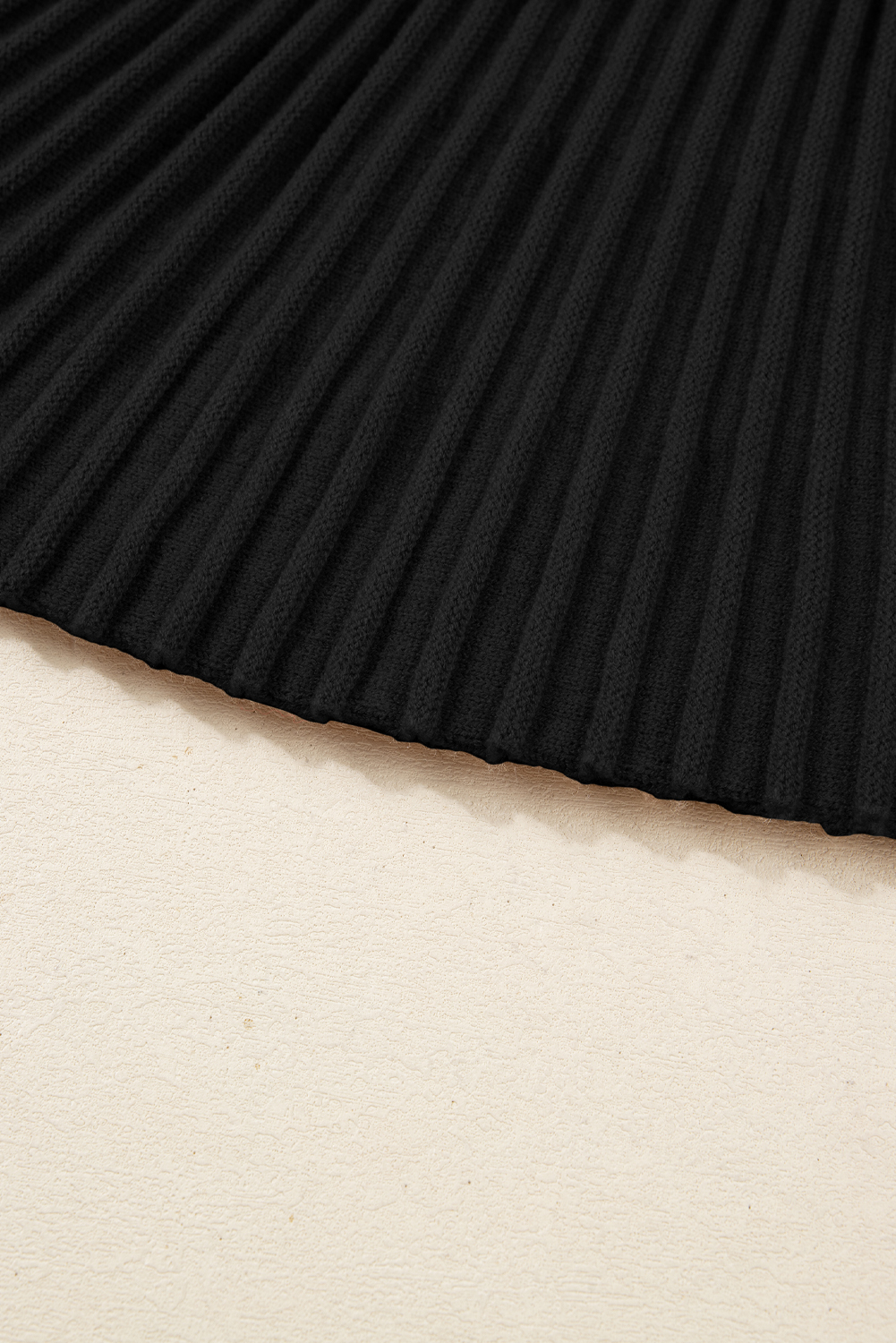 Smoke Gray High Neck Puff Sleeve Sweater Pleated Mini Skirt 2pcs Knitted Outfit - loveforevers