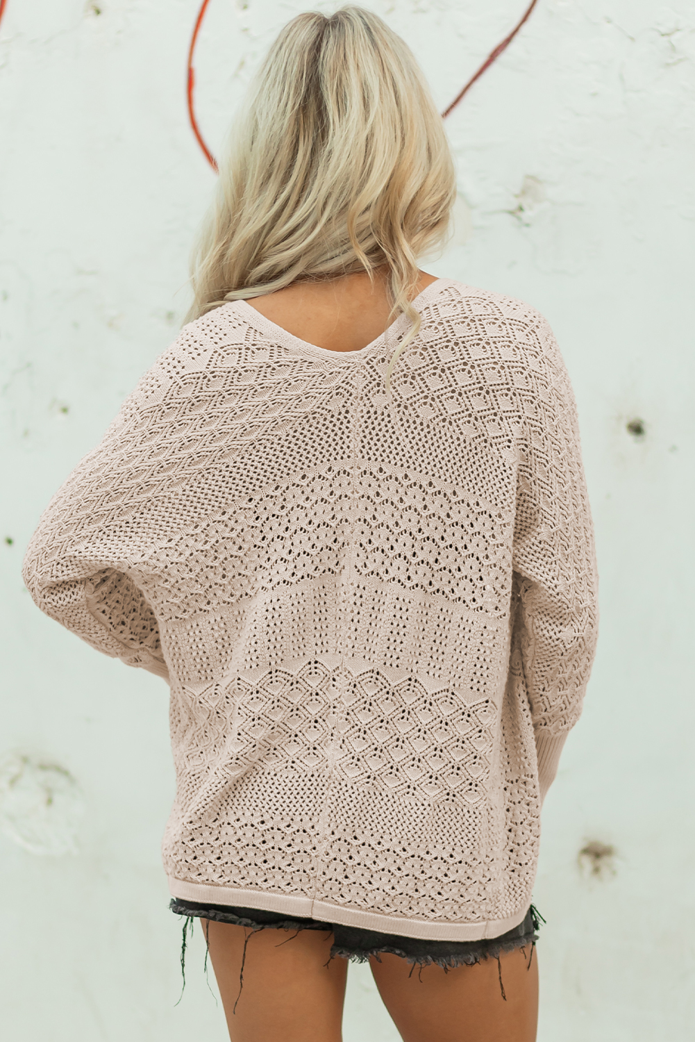 Redwood Burl Mixed Pattern Knitted Open Front Plus Cardigan - loveforevers