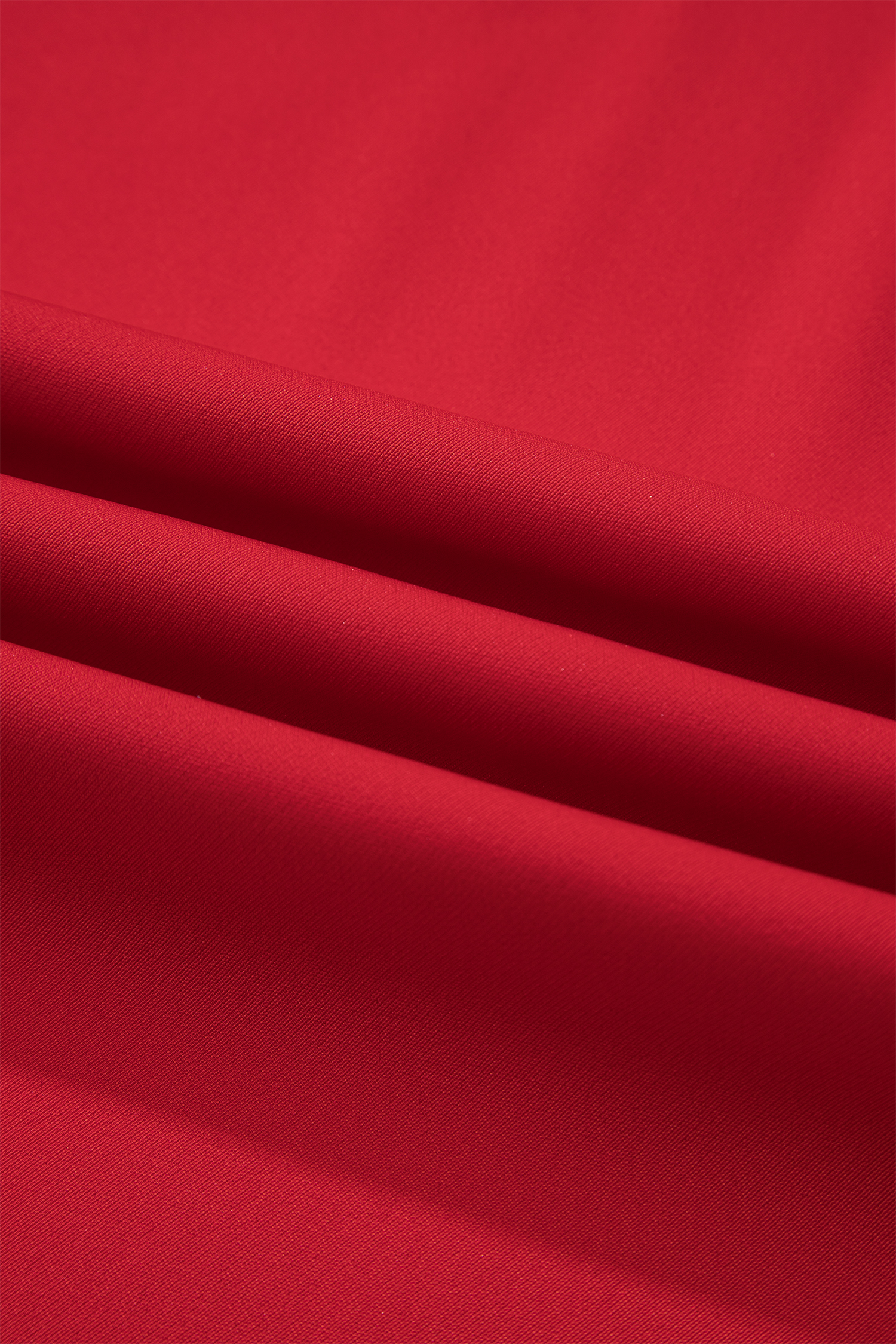 Fiery Red Pleated Detail Pull On High Elastic Waist Loose Straight Pants - loveforevers