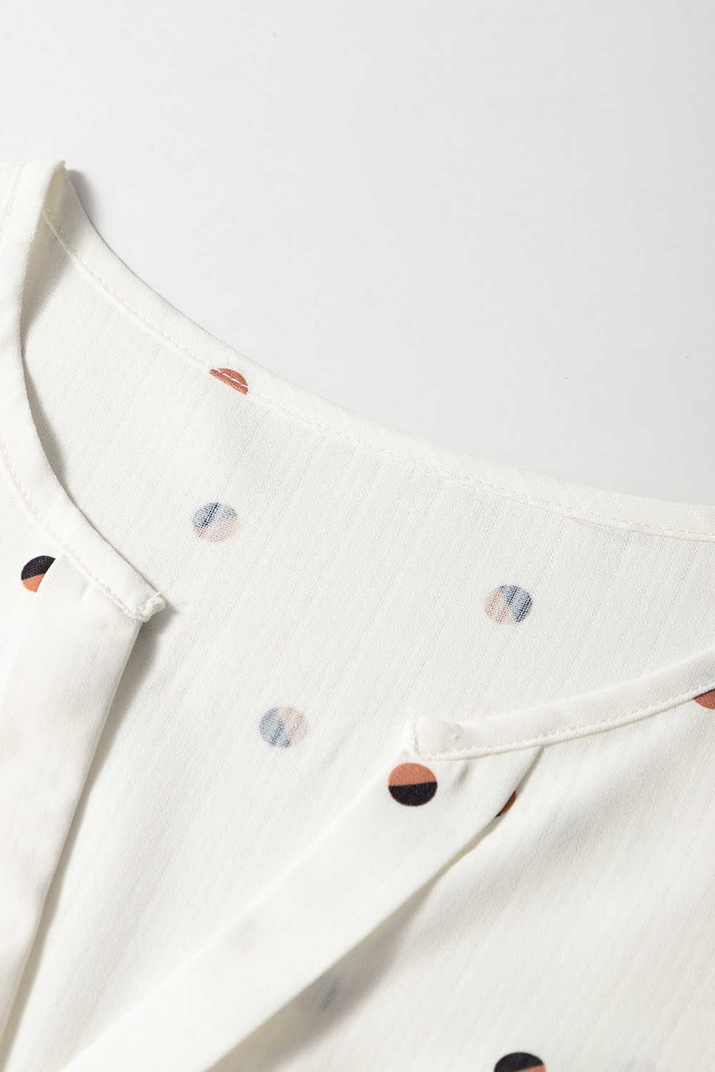 White Polka Dot Print Ruffled Shoulder V Neck Tank Top - loveforevers