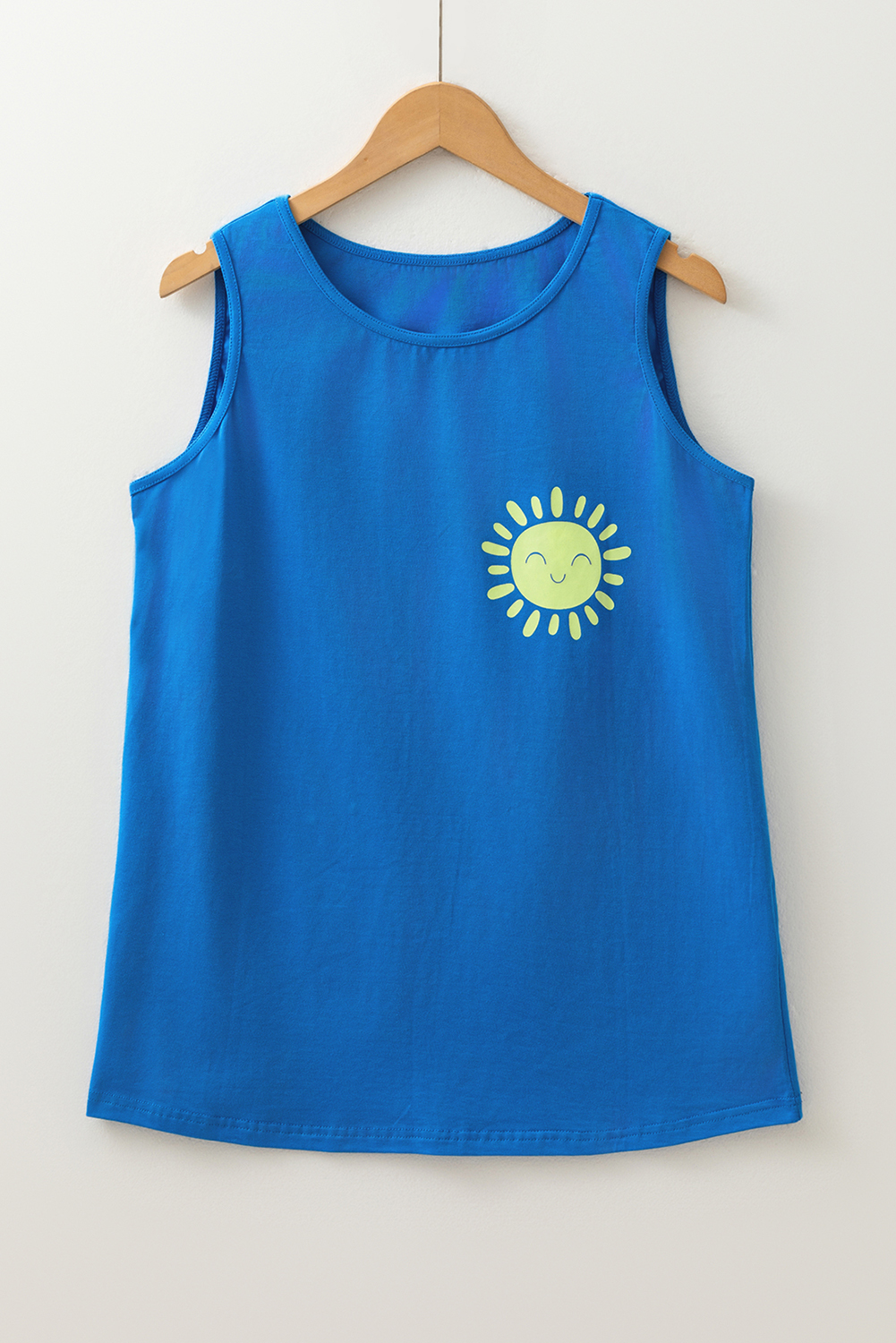 Blue Sun Graphic Casual Tank Top - loveforevers