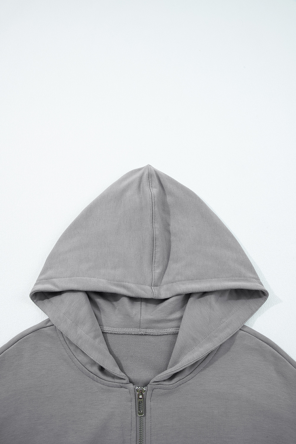 Gray Double Zipper Hooded Jacket and Sweatpants Active Set - loveforevers