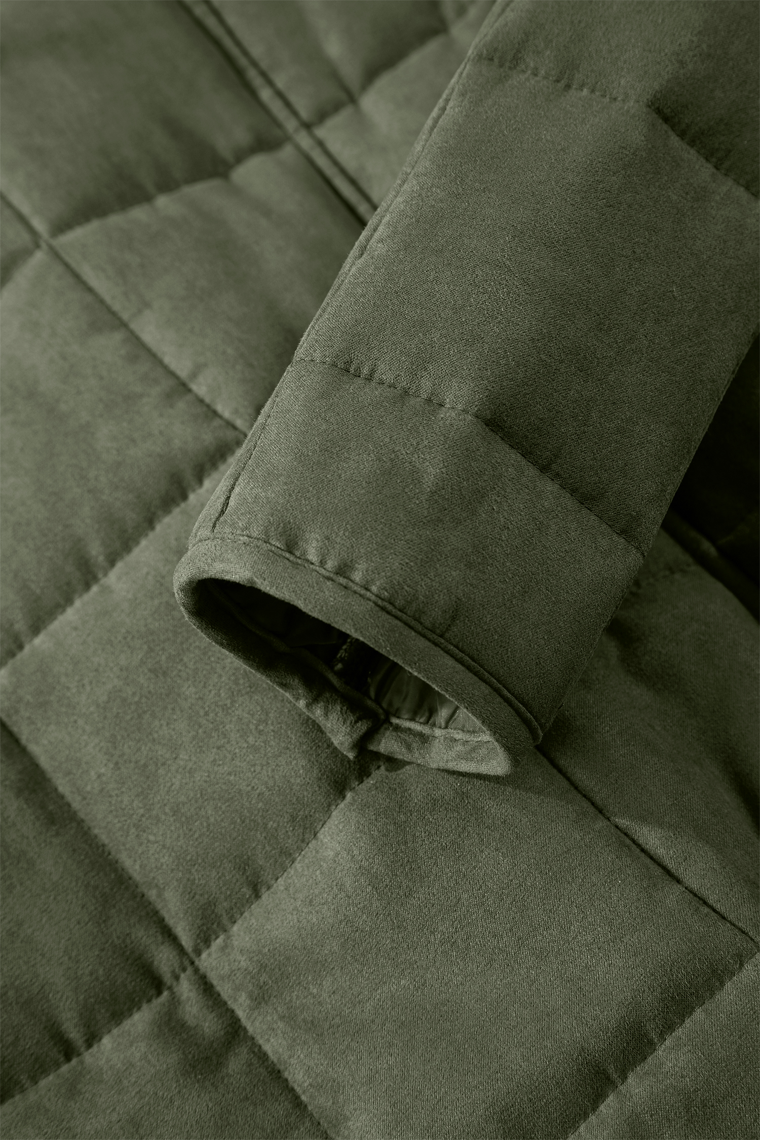 Khaki Zip-Up Pocket Quilted Jacket - loveforevers